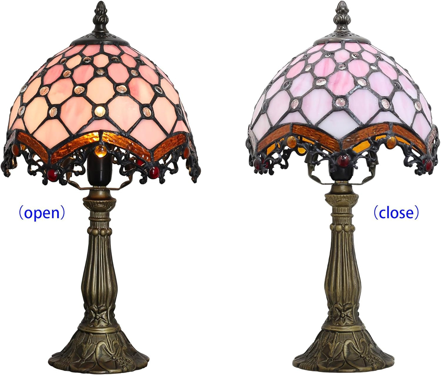 Tiffany Table Lamp Suitable for Bedroom Bedside Tables, Living Rooms, Tiffany lamp, Stained Glass Table lamp, Size 8×8×15 inches, can be Used as a Reading lamp in Home Offices