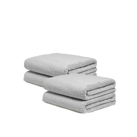 Italic Serene Ultraplush Cotton Bath Towels, 4-Pack (2 Sets of 2), Light Gray, Large, 800GSM, 100% Cotton, Heavy Duty, Resort Grade Towels (Light Gray)