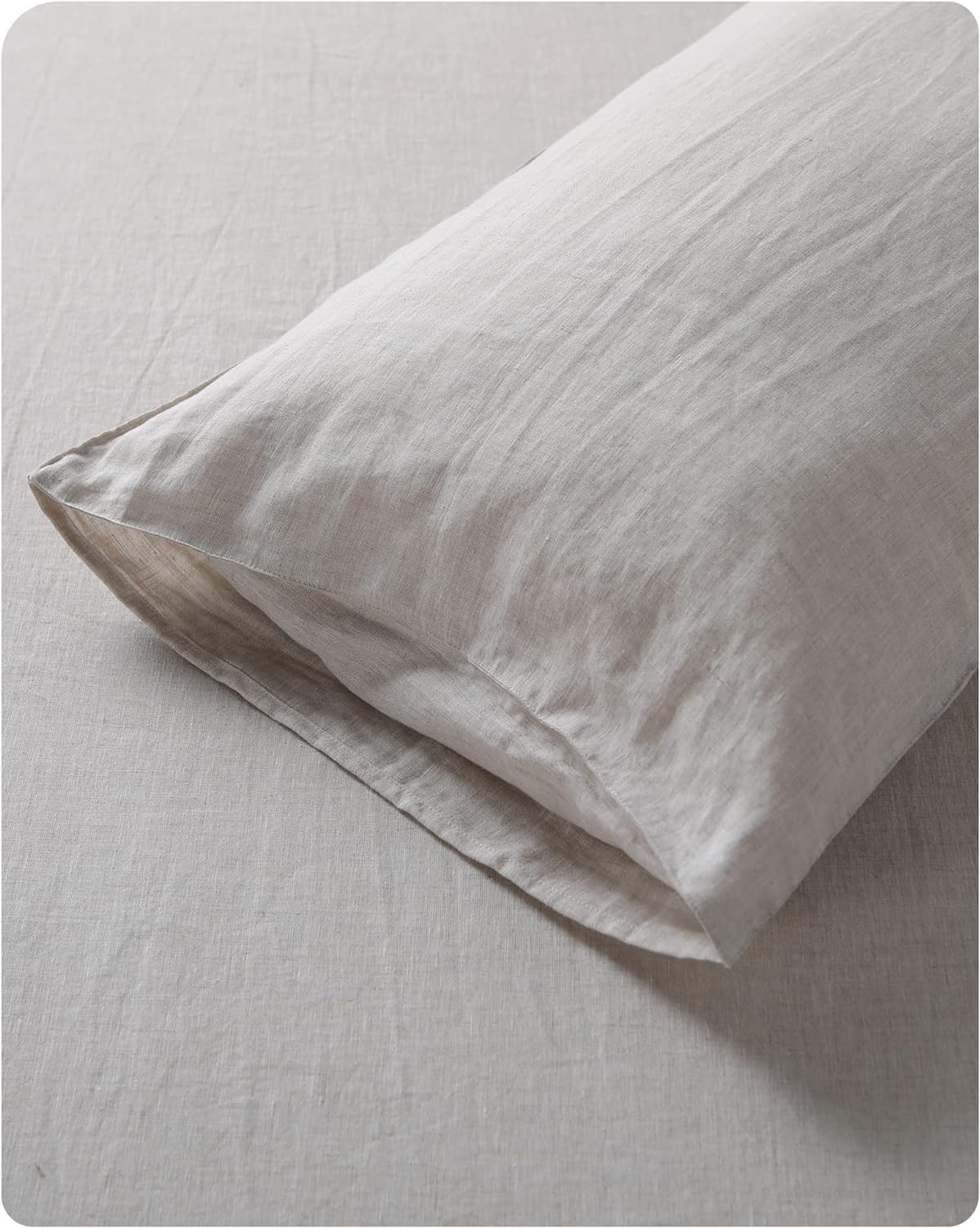 XZ XIFA King Standard Pillowcases - 2 Pack - Envelope Closure - 100% Natural Washed French Flax, Breathable, Durable, Textured Pillow Covers 20"x36"(King Standard, Linen/Natural Linen)