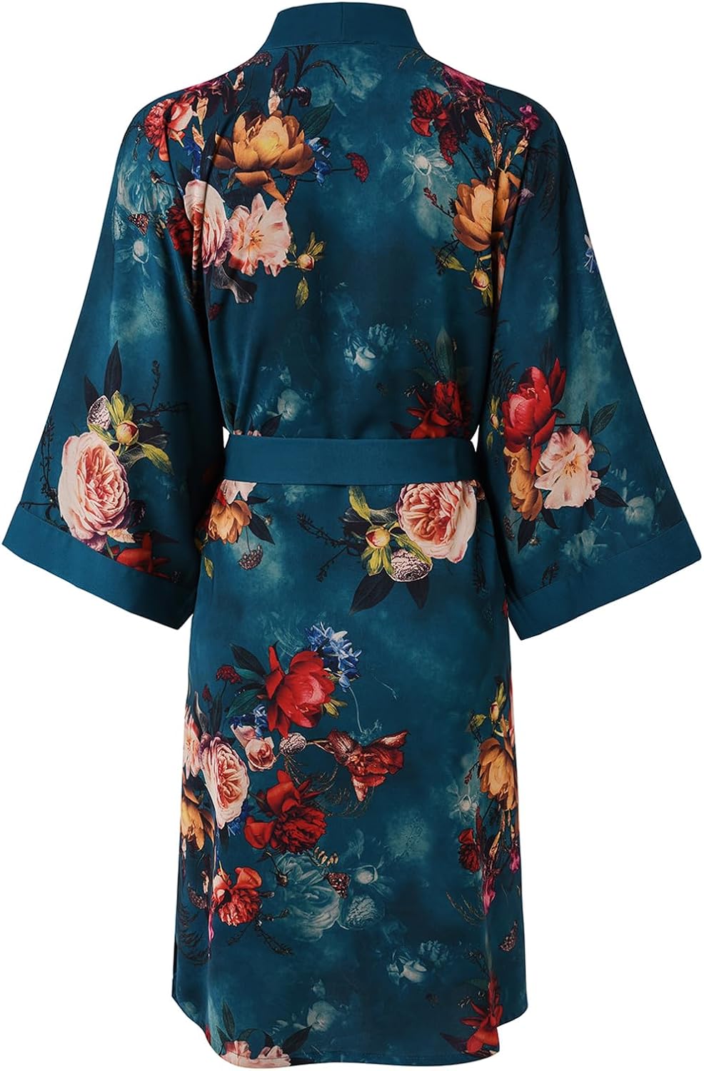 Ledamon Women's Kimono Short Robe for Women - Pocket Floral Bathrobe Nightgown