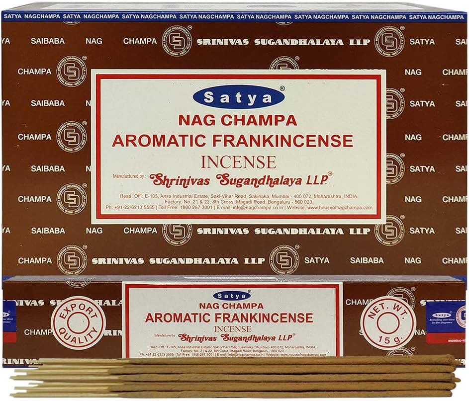 Aromatic Frankinsence Incense Sticks and Incense Stick Holder Bundle Insence Insense Satya