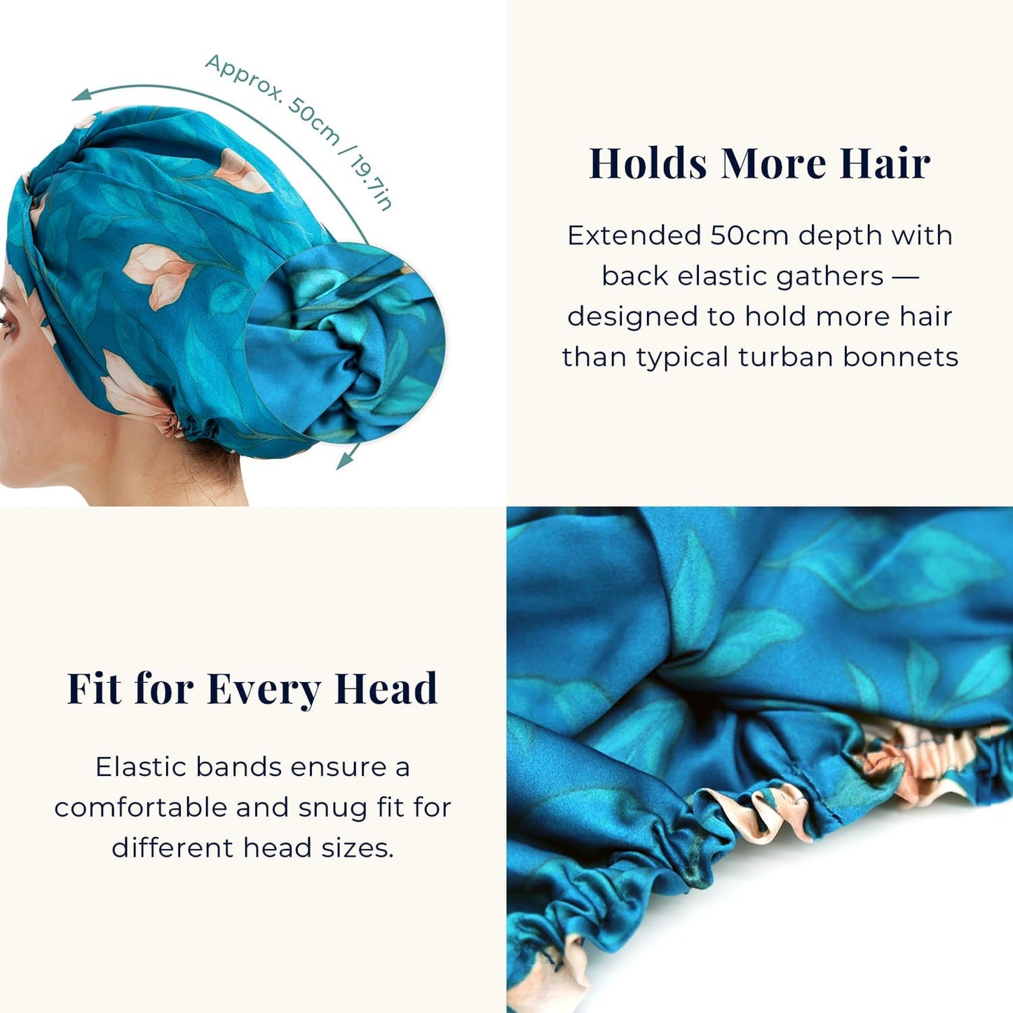 100% Mulberry Silk Bonnet, Double-Layered Hair Bonnet for Sleeping Women, Pure Silk Turban, Night Sleep Hair Wrap