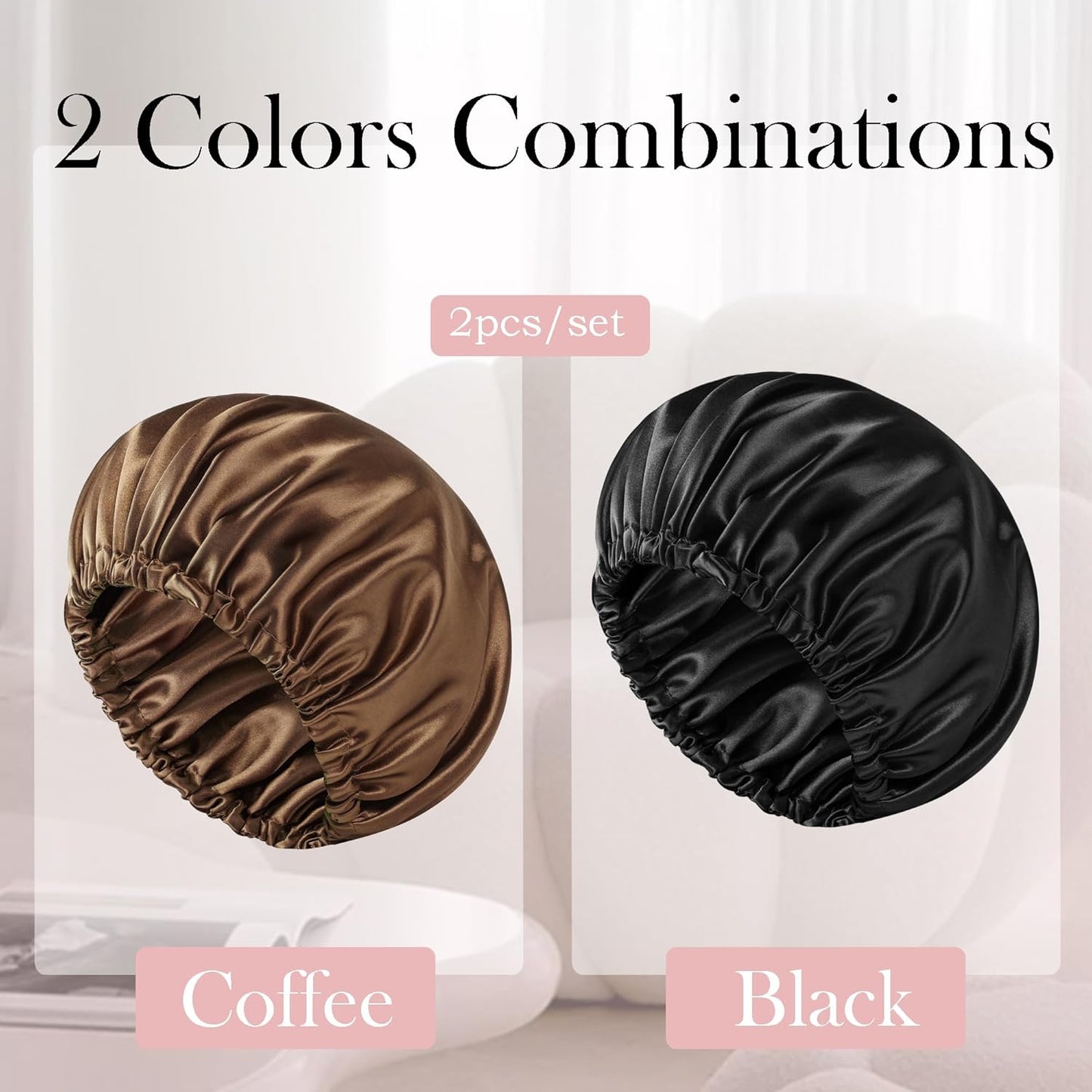 Satin Bonnet Double Layer Silk Bonnet for Sleeping Women Hair Care for Natural Curly