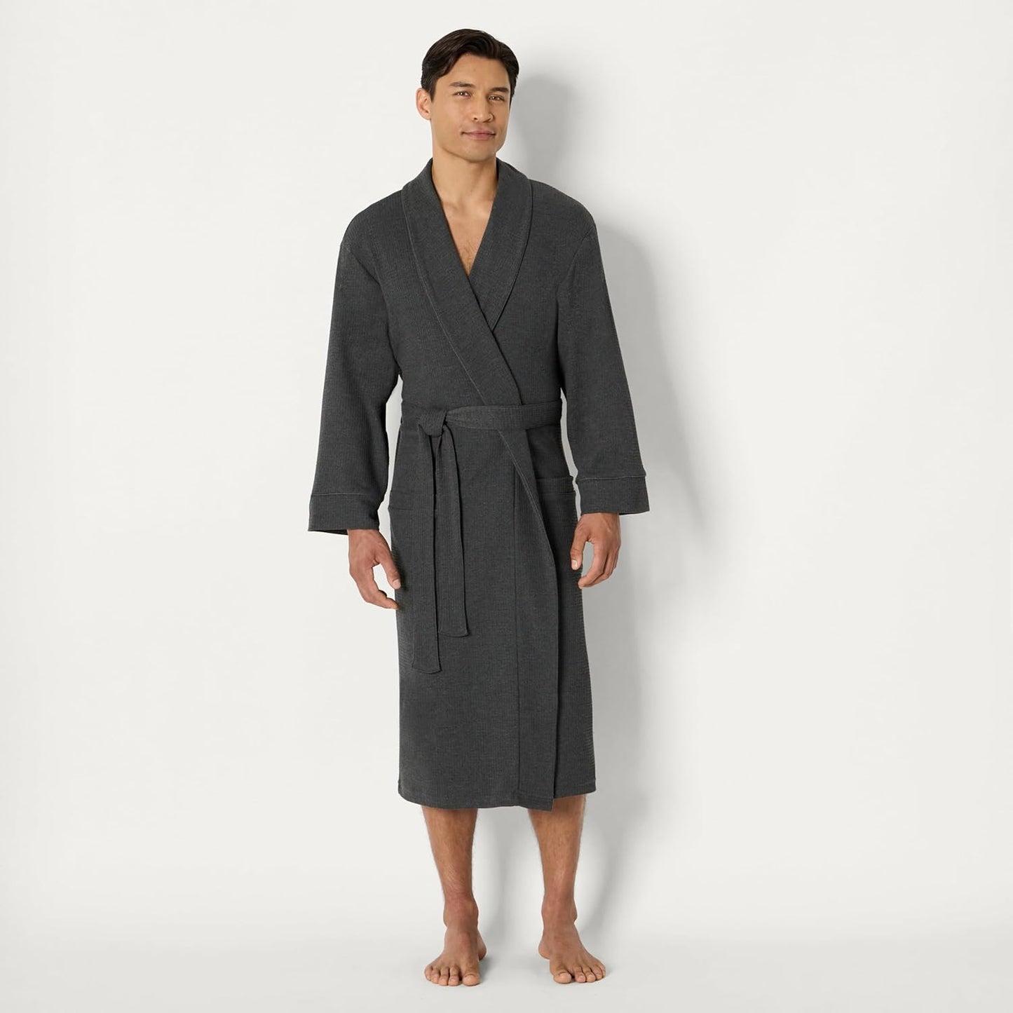 Amazon Essentials Mens Lightweight Waffle Bathrobe (Available in Big & Tall)
