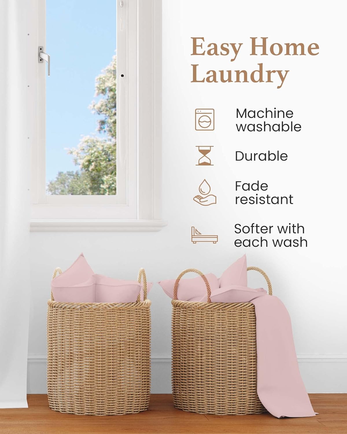 4 Pc Blush Twin Sheet Set for Twin Mattress, Egyptian Cotton Twin Bed Sheets for Twin Size Bed, Soft Breathable 16 Inch Deep Pocket Twin Bed Set - 1 Fitted Sheet, 1 Flat Sheet & 1 Pillow Case