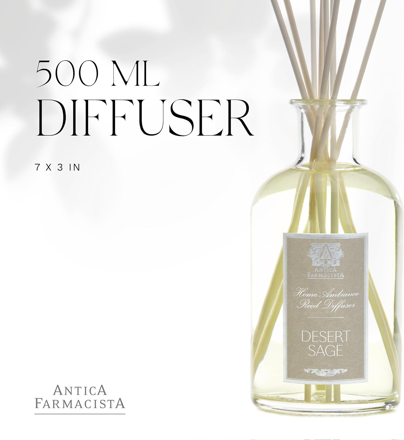 Antica Farmacista Home Ambiance Diffuser - Long-Lasting Reed Scent Diffuser - Luxury Room Freshener Gift - Desert Sage, 16.9 fl oz