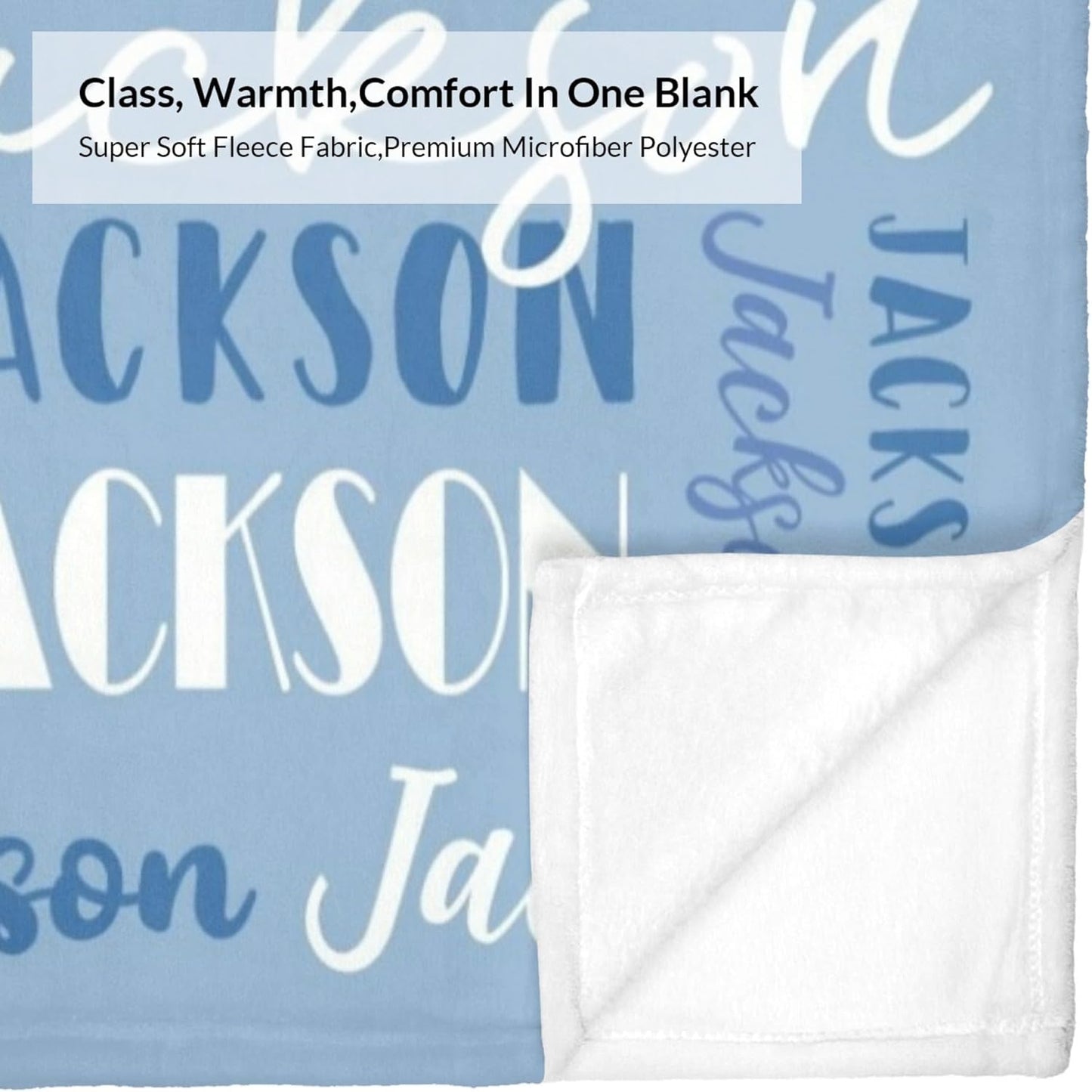 Name Blanket Personalized Blanket for Adult Kids Flannel Customize Throw Blanket Custom (Color 02, 50 x 60 Inches)