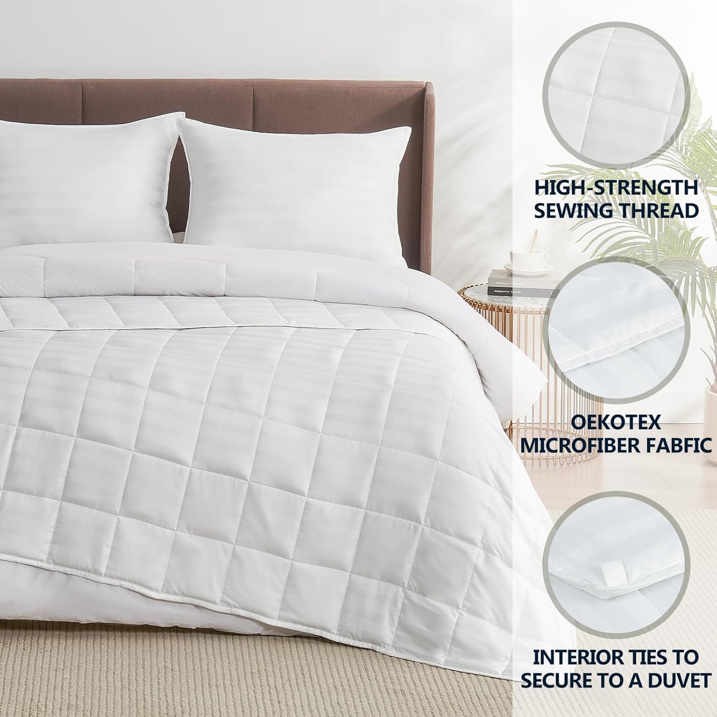 Weighted Blanket Twin Size (48"x72" 15lbs),Ultra Soft and Cozy Cooling Weighted Blanket Twin Size for Adult,Heavy Blanket with Machine Washable Soft Blanket, White