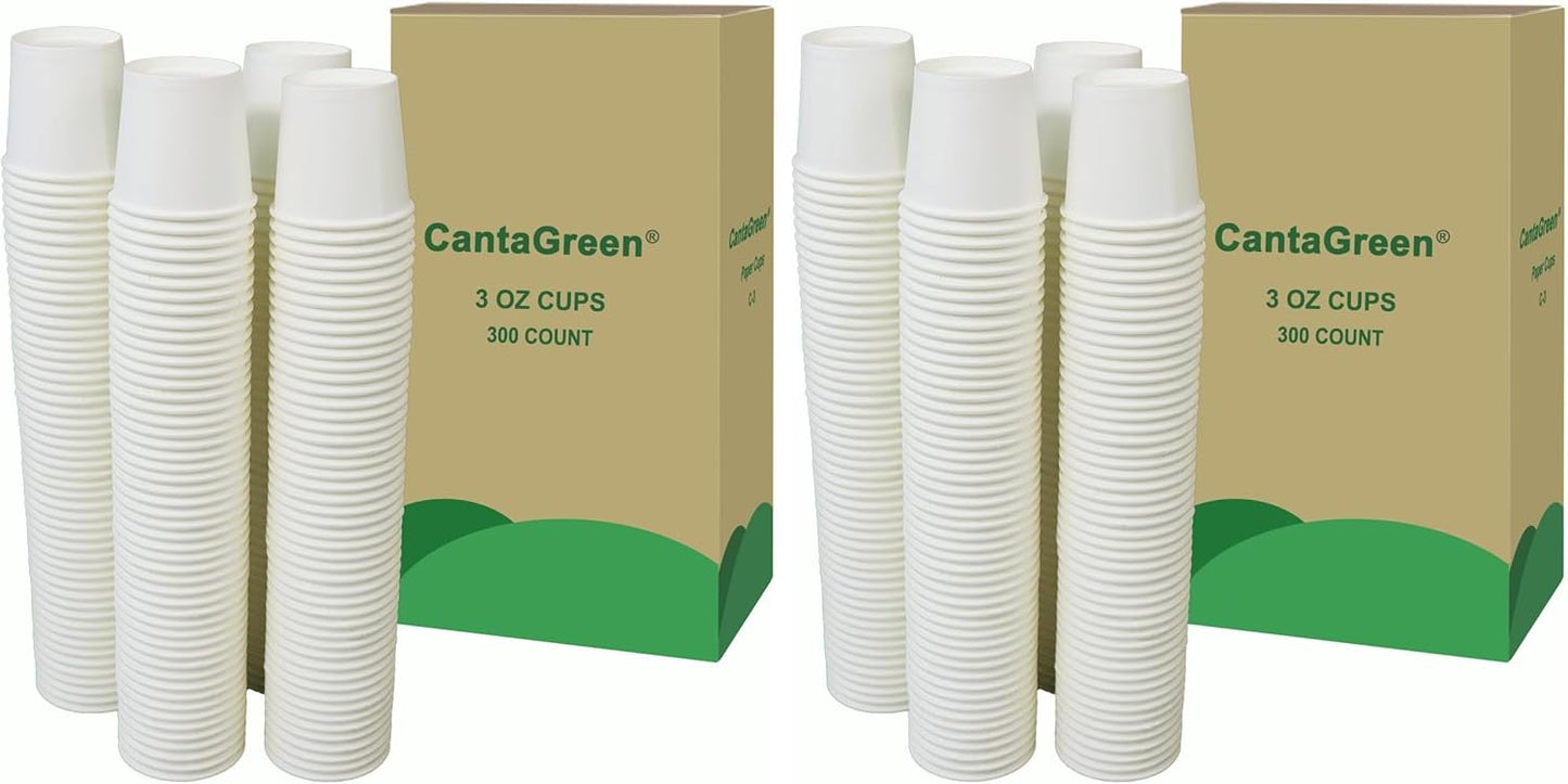 3 OZ Heavy duty Cups,300 Count White Paper Bath Cup (Pack of 2)