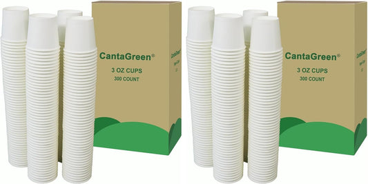 3 OZ Heavy duty Cups,300 Count White Paper Bath Cup (Pack of 2)
