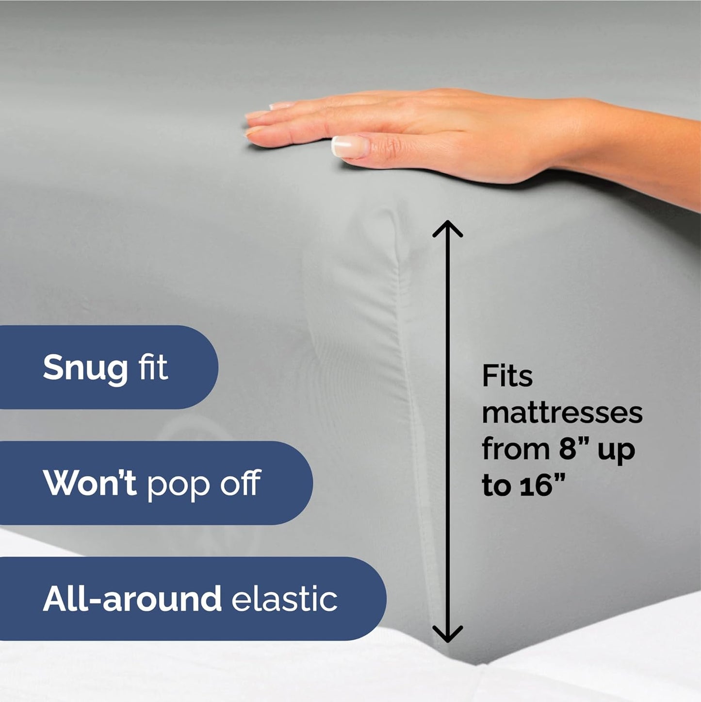 Full Size 4 Piece Sheet Set - Extra Soft, Breathable And Cooling Sheets - Hotel Luxury Bed Sheets for Women & Men - Deep Pockets, Easy-Fit & Wrinkle-Free Sheets - Light Slate Grey Oeko-Tex Bed Sheets