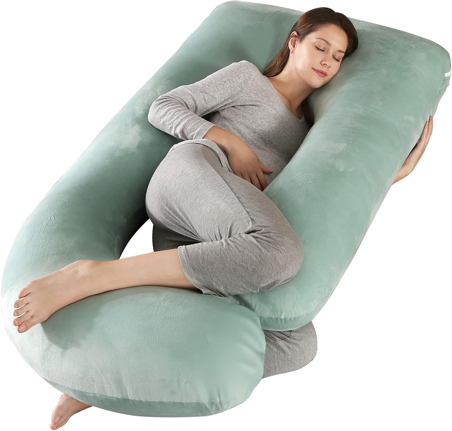 BATTOP Pregnancy Pillows for Sleeping,Full Body Maternity Pillow,Support for Back,HIPS,Legs,Belly for Pregnant Women,Pregnancy Pillow with Removable Cover