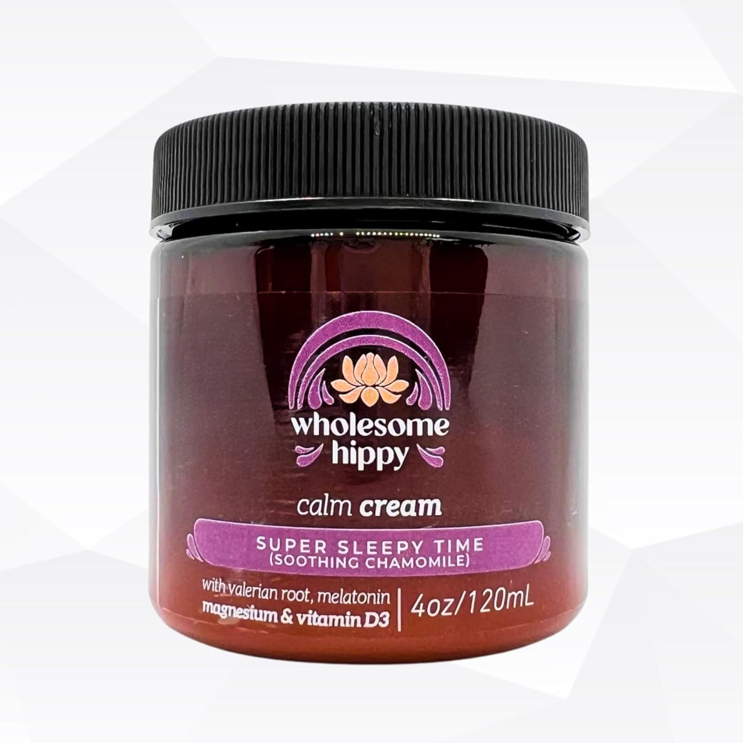 Wholesome Hippy Super Sleepytime Calm Cream – Nighttime Body Butter with Magnesium, Melatonin, Valerian & Chamomile – All Natural Moisturizer for Bedtime Routine – 4oz