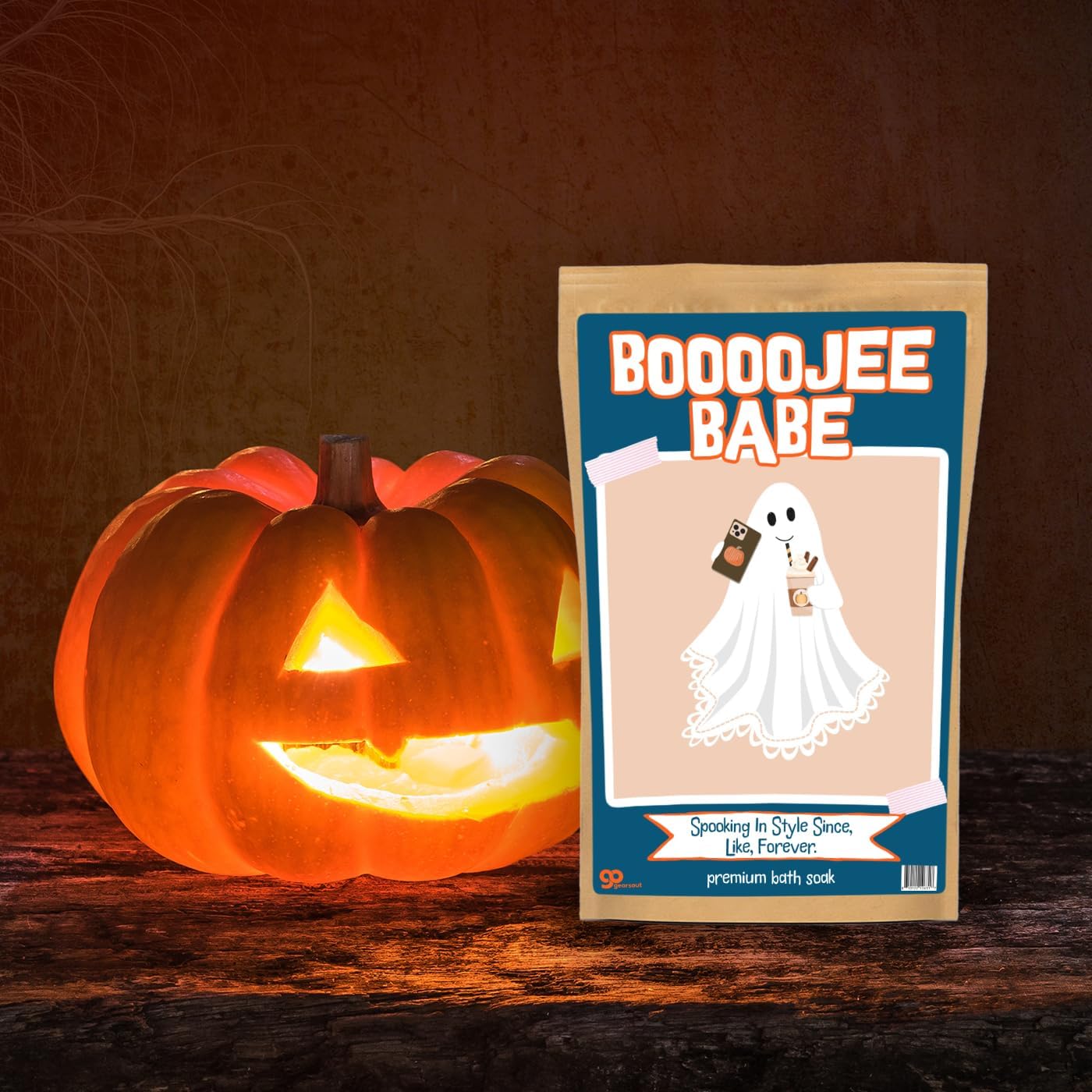 Boojee Babe Bath Soak - Pink Rose Sea Salt Luxury Bath Gift Funny Halloween Gag Gift for Women Cute Ghost Spooky Self-Care Treat