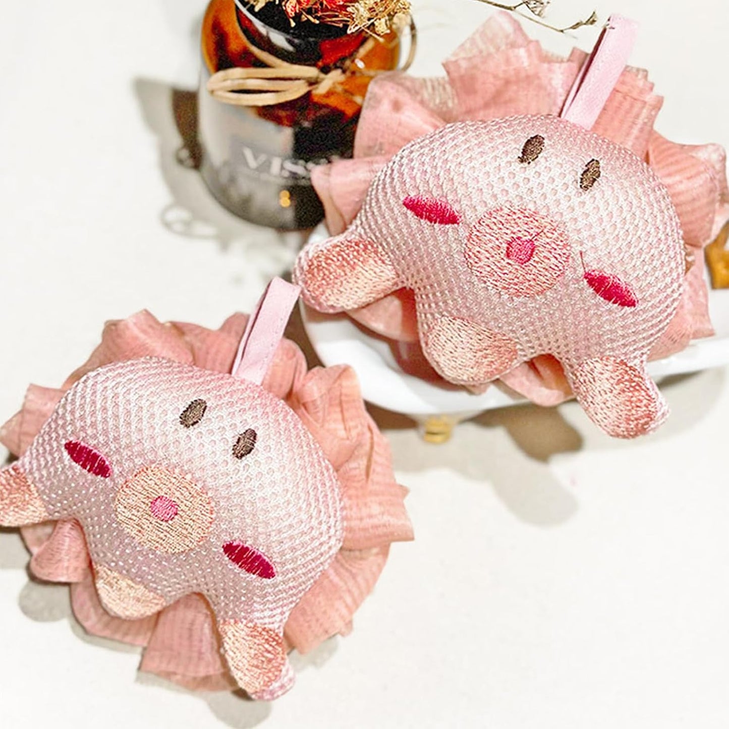 Shower Loofah Sponges for Kids,Cute Frog and Octopus Shape Toddler Bath Exfoliating Body Scrubber Mesh Loofahs Sponge[2 Pack],Designed for Baby Women Boys and Girl