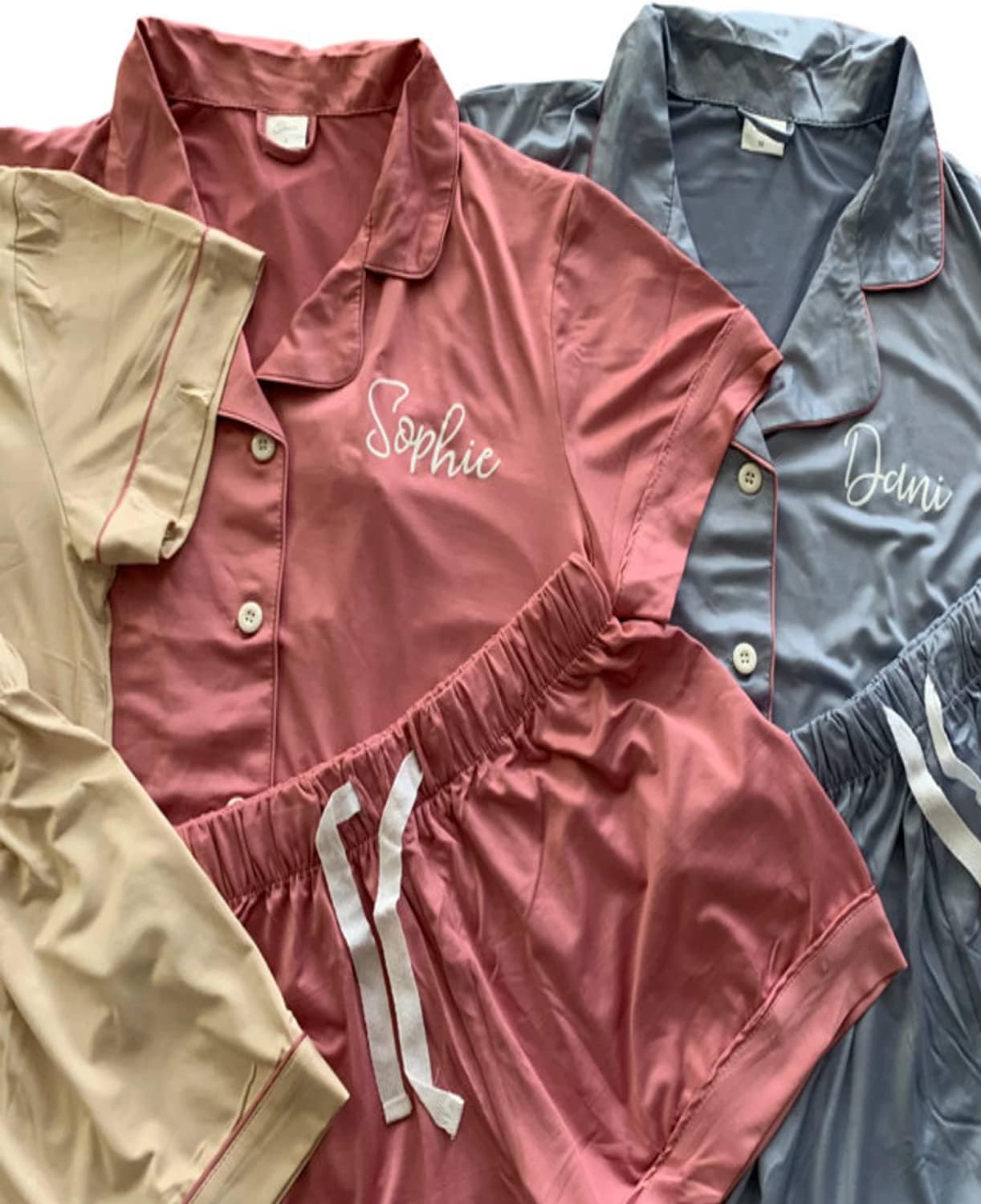 Personalized Soft Modal Pajama Set for Women - Bridesmaid Pajamas for Wedding, Bridal Shower Gifts and Bridesmaid Proposal - Customized Women's PJs Multicolors
