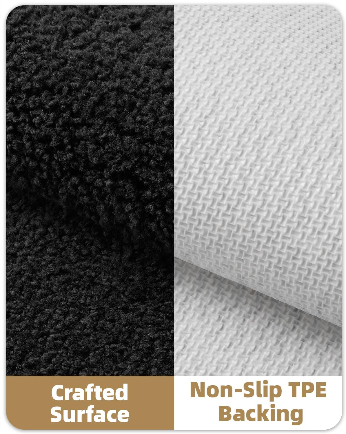 Color&Geometry Large Bath Mats for Bathroom Non Slip, 24"x36" Black Bathroom Rugs, Absorbent, Soft, Washable, Microfiber Bath Rug Shower Mat