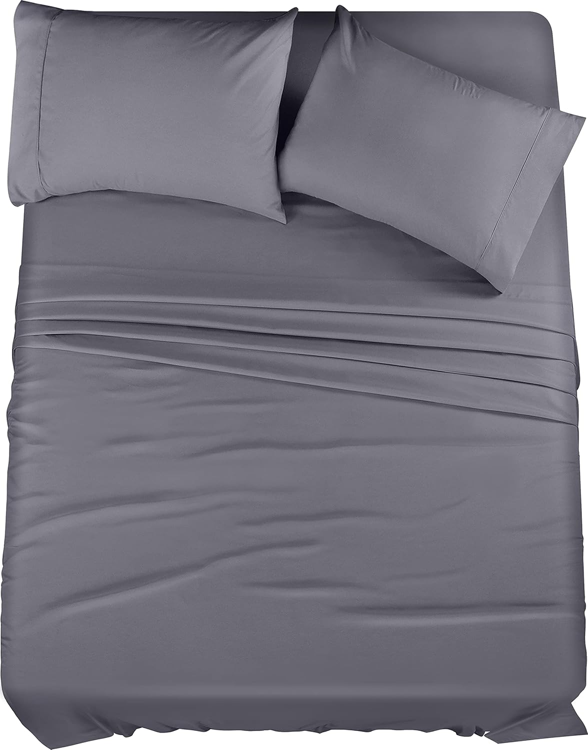 Utopia Bedding Full Sheet Set – 4 Piece Bed Sheets for Full Size Bed, Soft and Breathable Microfiber, Includes 1 Fitted Sheet, 1 Flat Sheet and 2 Pillowcases (Grey)