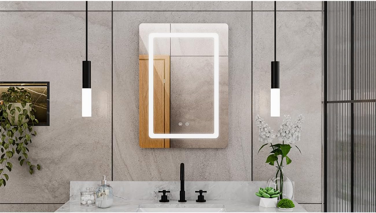 DreamLine Brilliance 28 in. H x 20 in. W Rectangular Light-up Mirror
