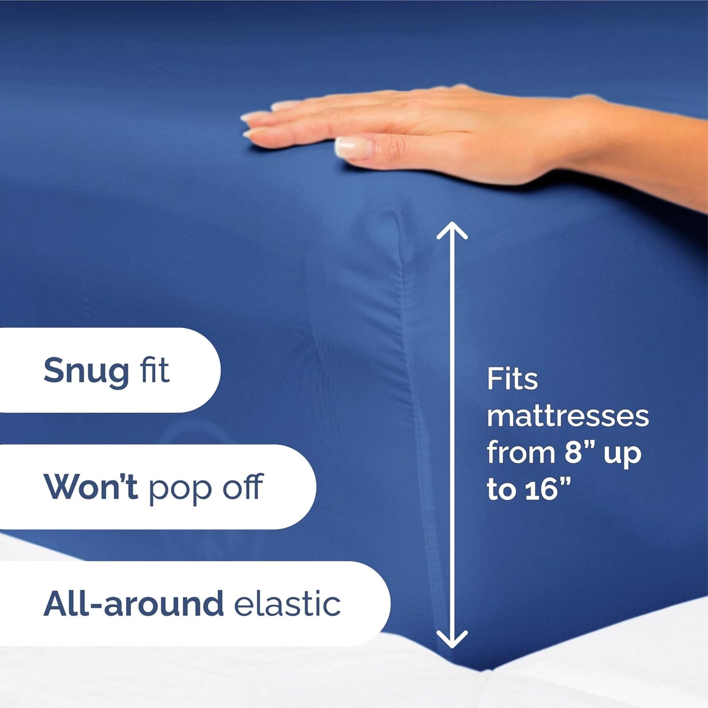 Split King Size 5 Piece Sheet Set - Extra Soft, Breathable & Cooling Sheets - Hotel Luxury Bed Sheets for Women & Men - Deep Pockets, Easy-Fit & Wrinkle-Free Sheets - Cobalt Blue Oeko-Tex Bed Sheets