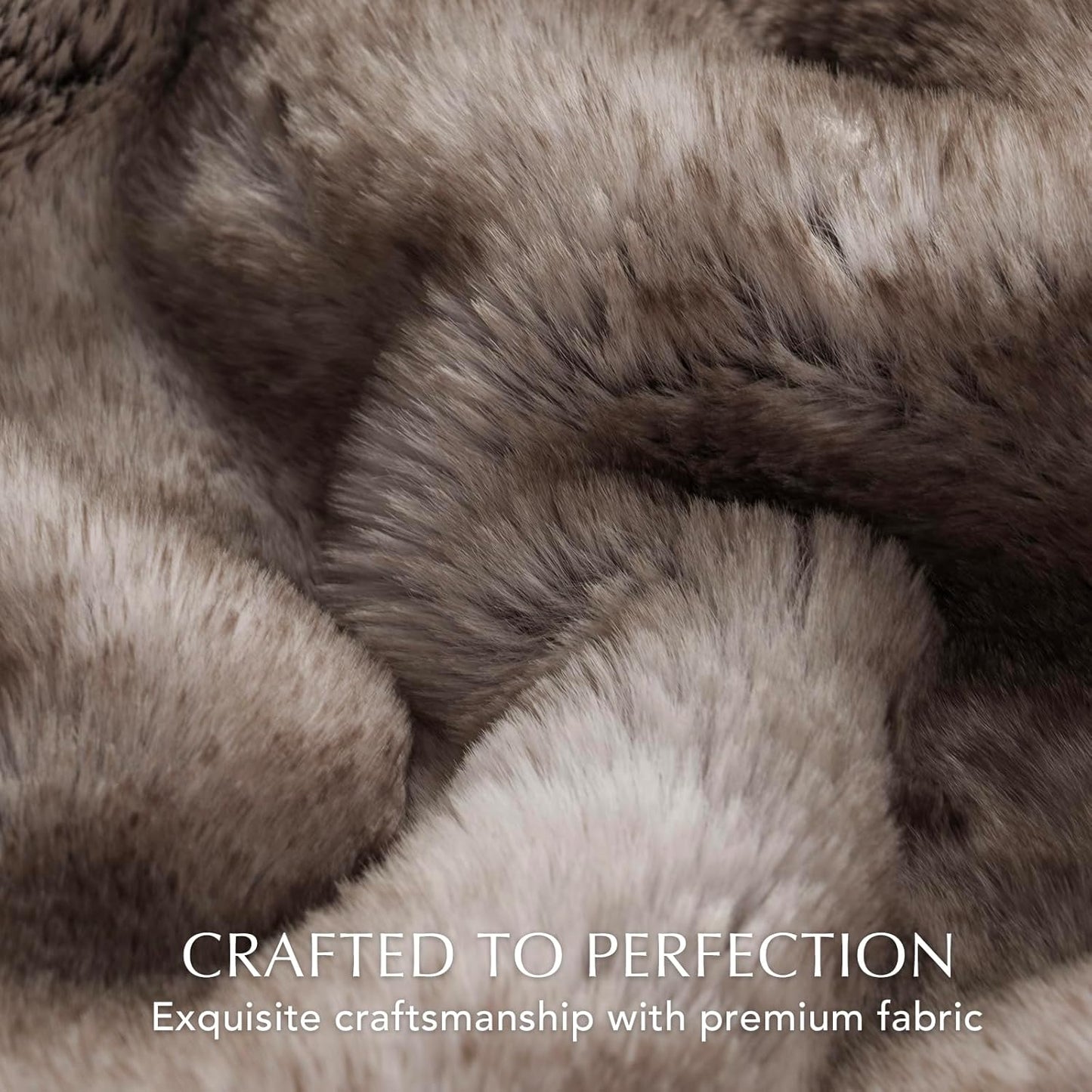 EVERGRACEHOME Ultra Soft Luxury Fluffy Mink Faux Fur Throw Blanket, Thick Warm Fall Winter Blankets for Bed, Couch, Cozy Plush Reversible Blanket for Chair, Sofa (Ombré Hazel Brown, 50"x60")