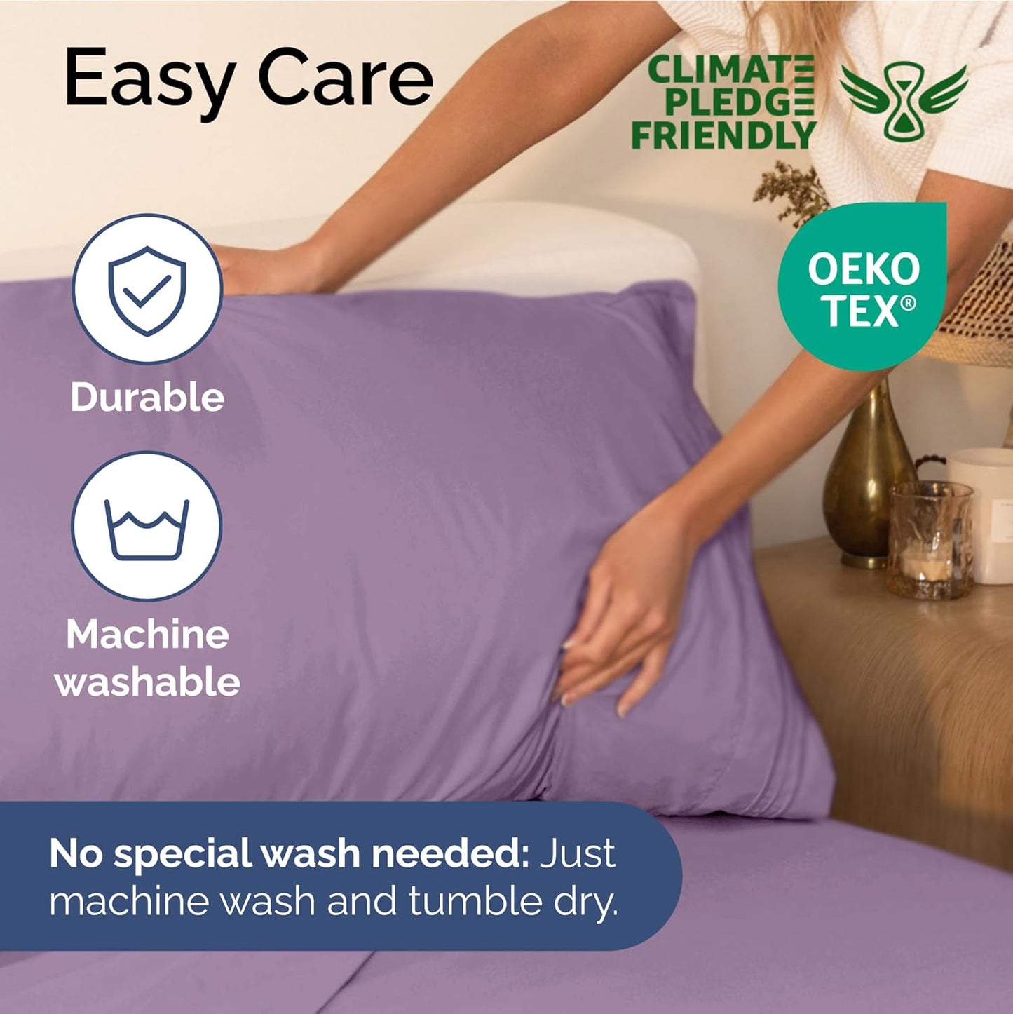 Full Size 4 Piece Sheet Set - Extra Soft, Breathable And Cooling Sheets - Hotel Luxury Durable Bed Sheets for Women & Men - Deep Pockets, Easy-Fit & Wrinkle-Free Sheets - Lilac Oeko-Tex Bed Sheet Set