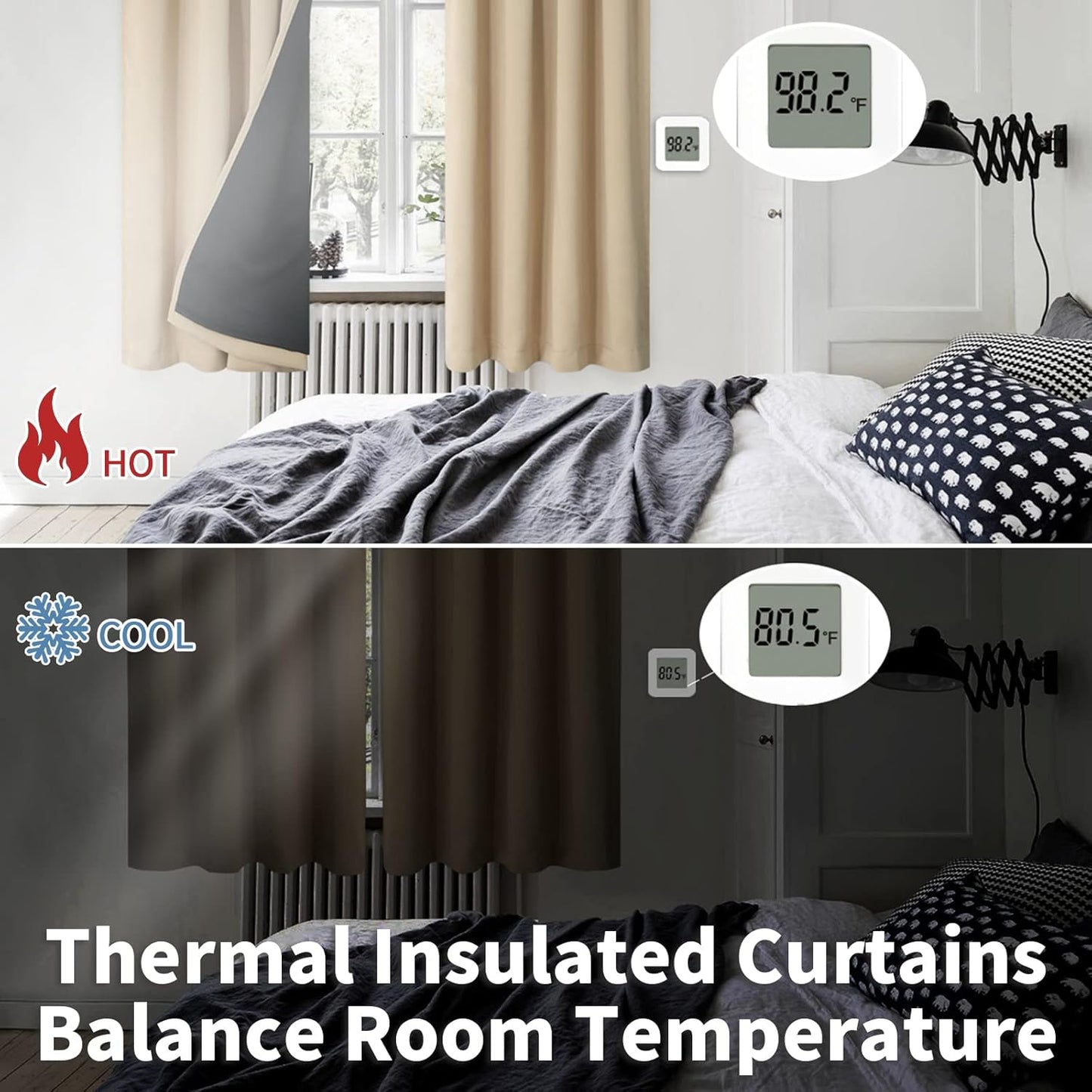 BGment Blackout Curtains for Living Room 84 Inch Length 2 Panels Set, Narrow Thermal Insulated Full Room Darkening Soundproof Privacy Window Curtains Drapes with Rod Pocket, 2 Panels, 38 Wide, Beige