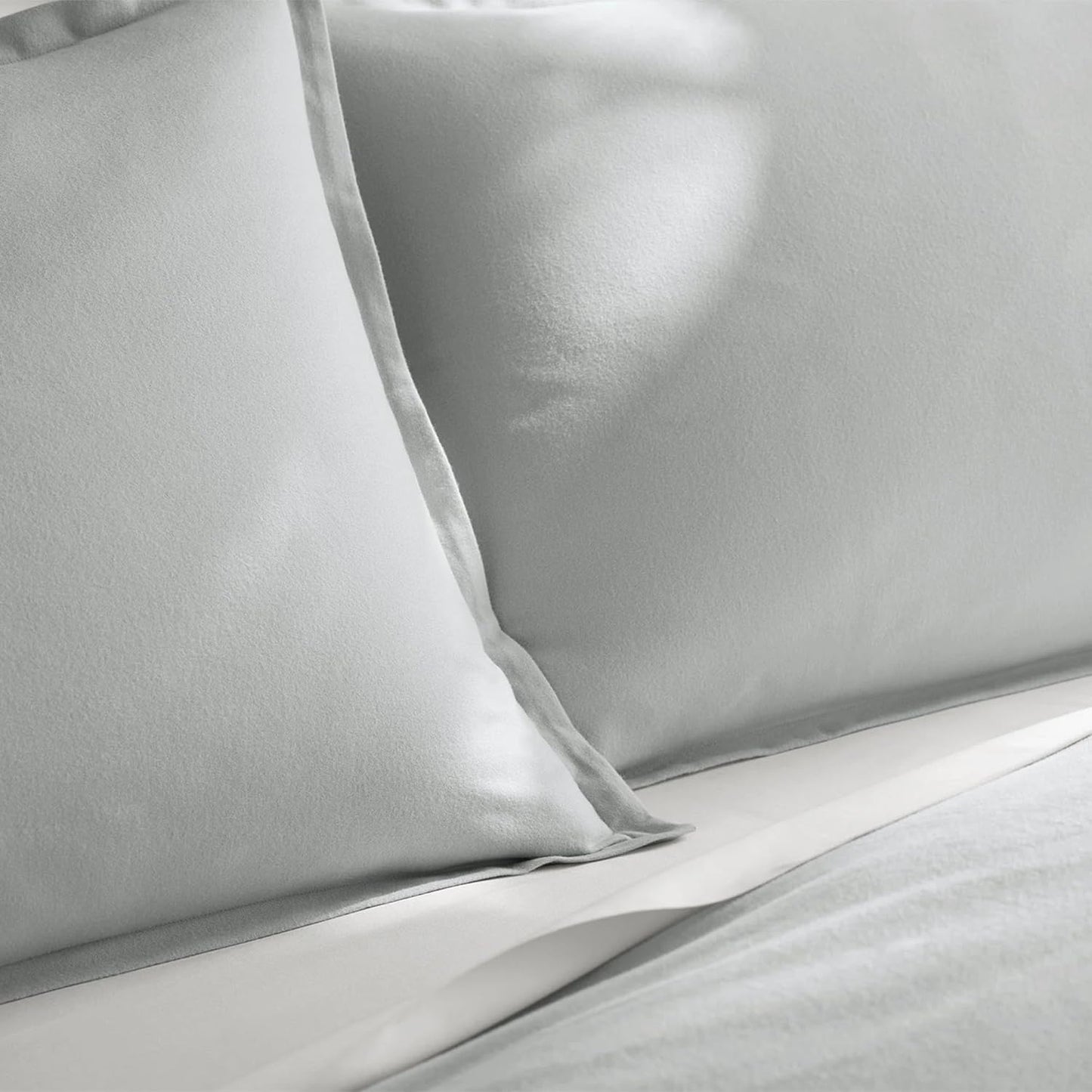 BOLL & BRANCH Flannel Duvet Set - King/Cal King, Shore - Luxury 100% Organic Cotton - 1 Duvet Cover, 2 Shams - Velvety Soft, Warm & Breathable Weave