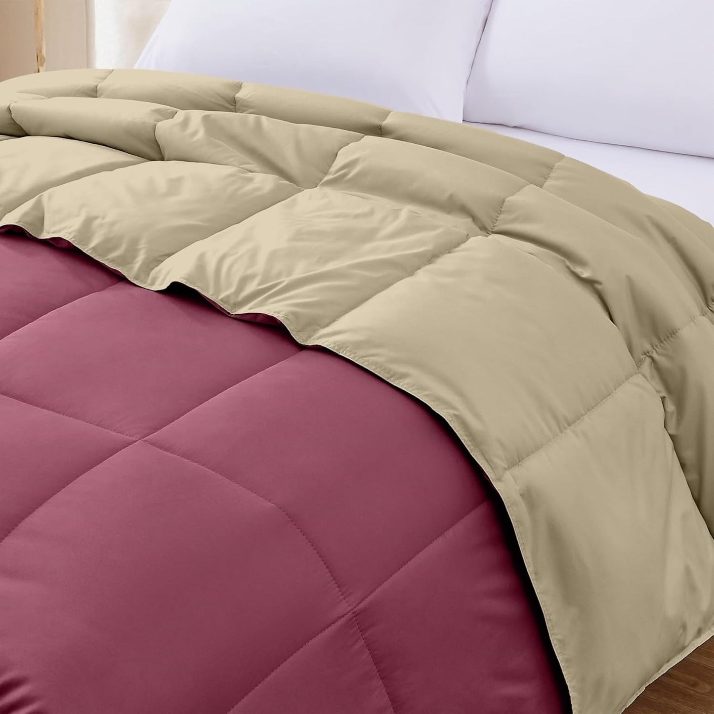Modern Threads Down Alternative Reversible Comforter Red/Beige King