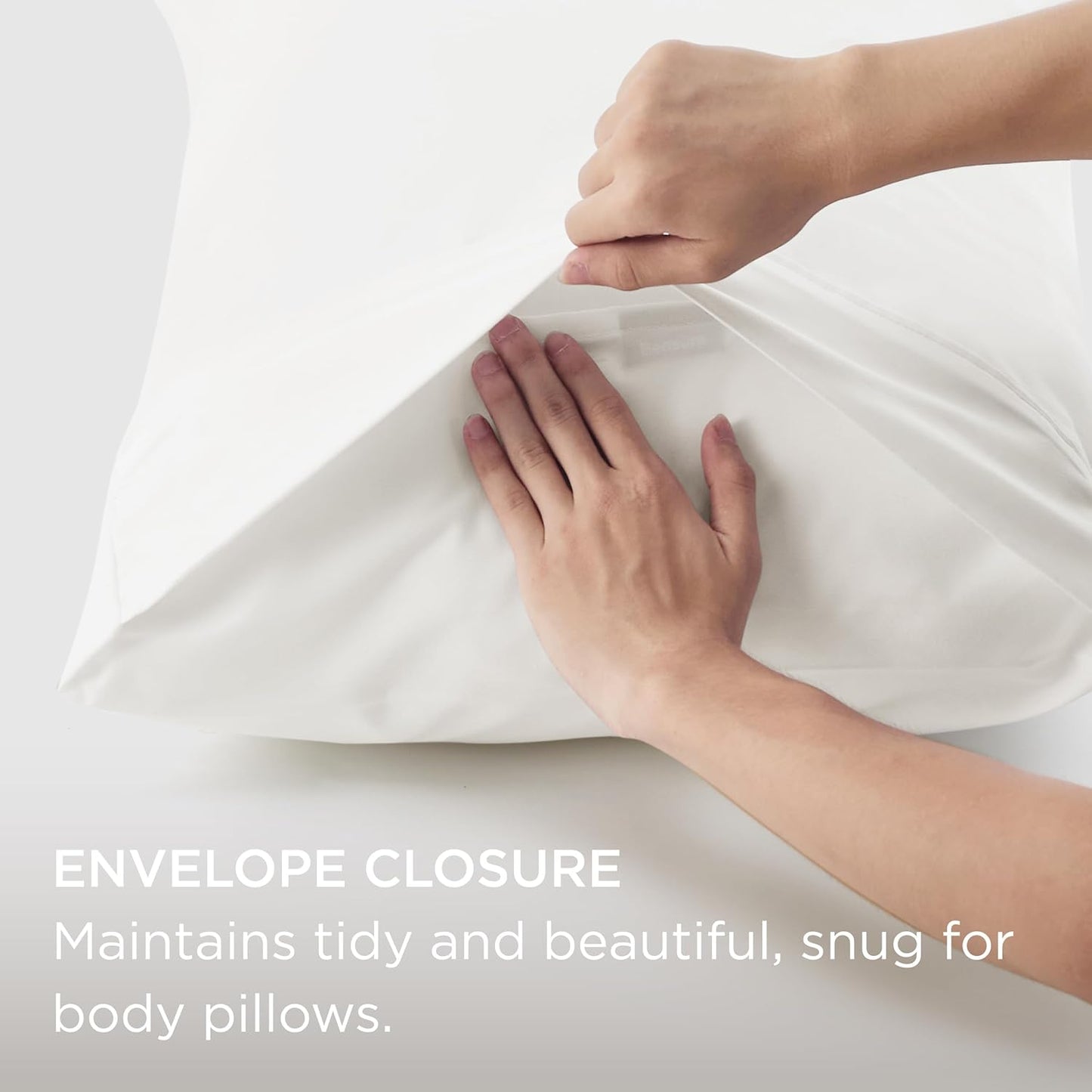 Bedsure Body Pillow Case Cover - Ivory Brushed Microfiber Long Pillow Cases, Ultra Soft and Cozy Body Pillowcase with Envelope Closure, Wrinkle, Fade and Stain Resistant, 1 Pack, 20x54 Inches