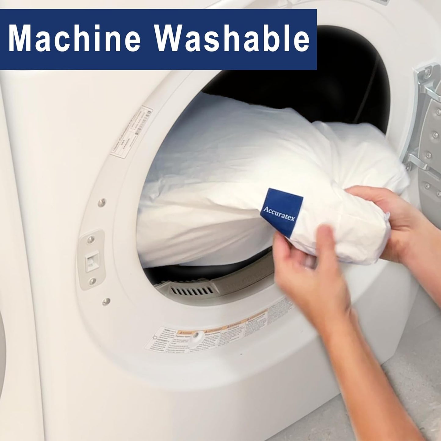 ACCURATEX Fluffy Pillow Cover, 100% Cotton Shell Filled with Down Alternative, Revive Old Flat Pillows, L Shaped Zipper Pillow Protector for Standard Size Pillow, Removable & Machine Washable