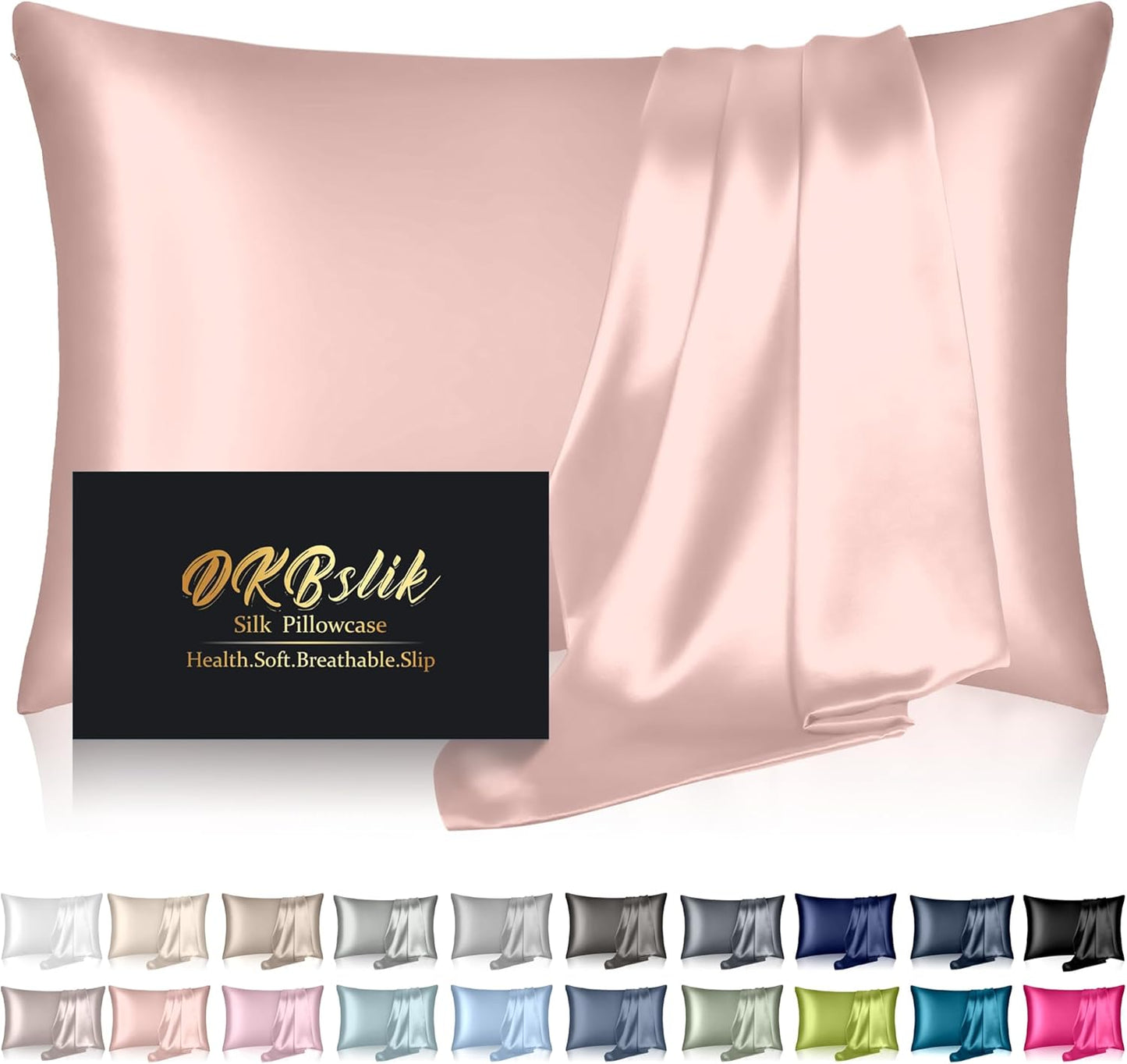 Mulberry Silk Pillow Cases King Size, Silk Pillowcase for Hair and Skin, Anti Acne Cooling Sleep Both Sides Natural Silk Satin Pillow Case Covers with Hidden Zipper, Gifts for Women Men, Coral