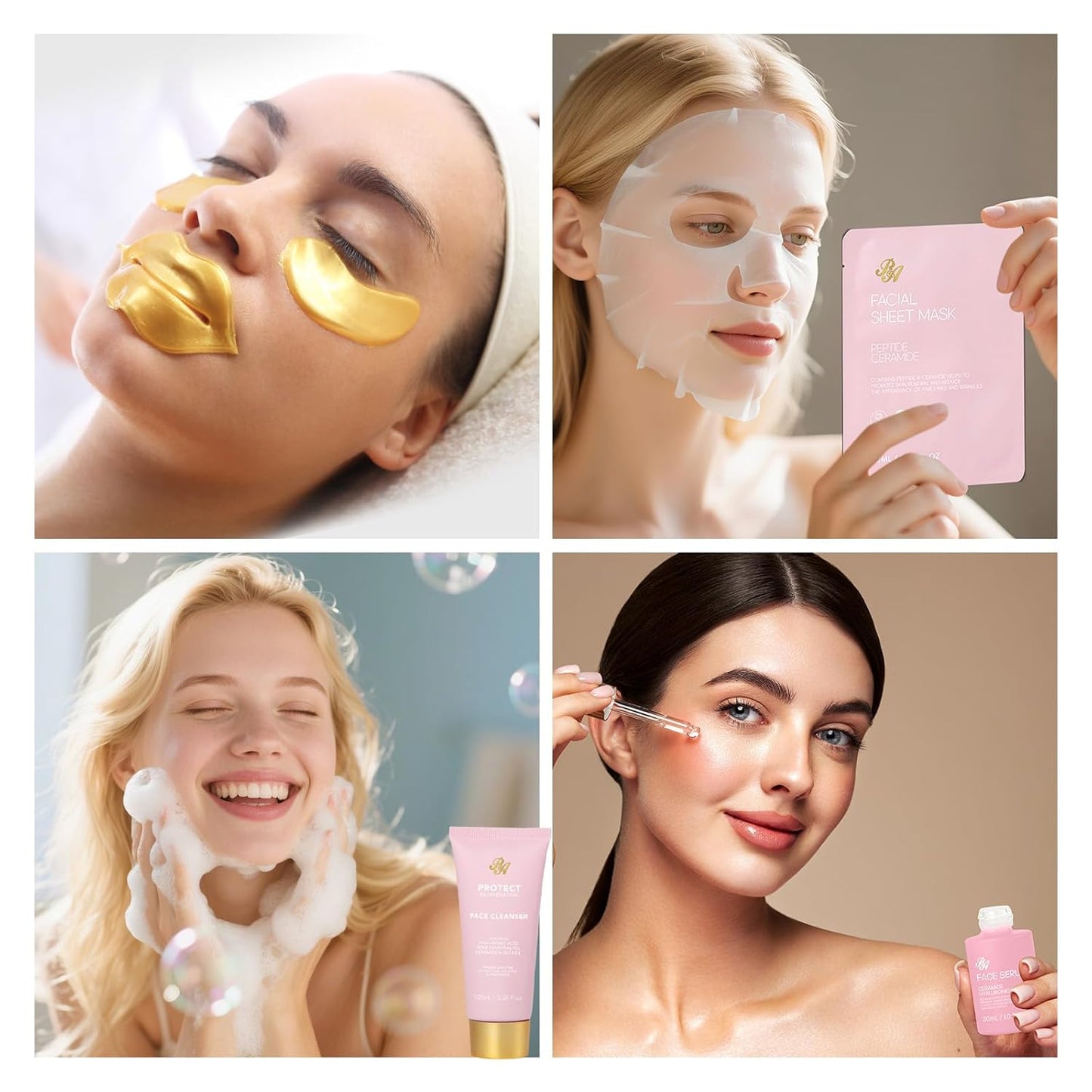 35 Pcs Christmas Gift for Women, Rose Bath and Body Gift Basket, Facial Skin Care Set, Self Care Pampering Kit, Face Sheet Mask, Home Spa Pack, Perfume, Birthday, Valentines, Mother Day, Bridal Shower