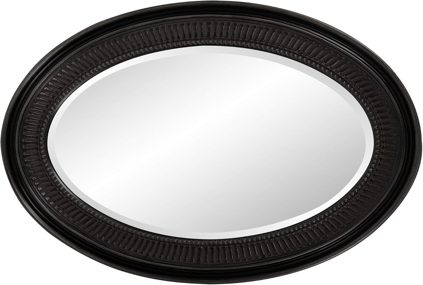 Howard Elliott Ethan Black Oval Decorative Wall Hanging Mirror, Vintage Oval Mirror for Wall Decor Resin Frame Vanity Mirror Perfect for Living Room, Bedroom & Home Decor, 21 x 31 Inch