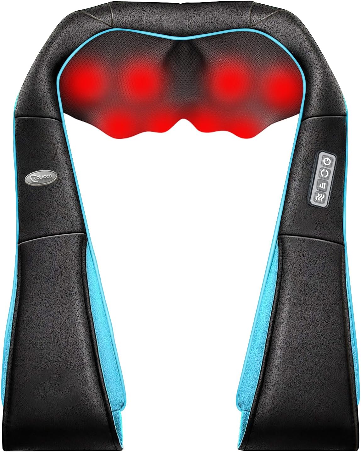 cotsoco Neck Massager, Shiatsu Neck and Back Massager with Heat for Pain Relief, Deep Tissue 3D Kneading Massage Pillow, Relaxation Gifts for Men and Women, Gifts for Dad, Elderly,Wife（Turquoise）