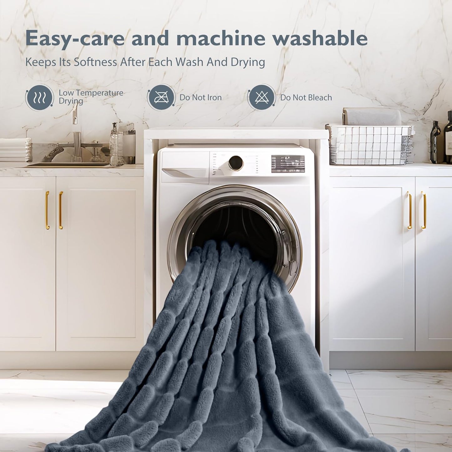 ALPHA HOME Luxury Faux Rabbit Fur Throw Blanket for Couch Bed, Cozy Gifts for Women Christmas, Ideal for Home Decor and Chilly Nights