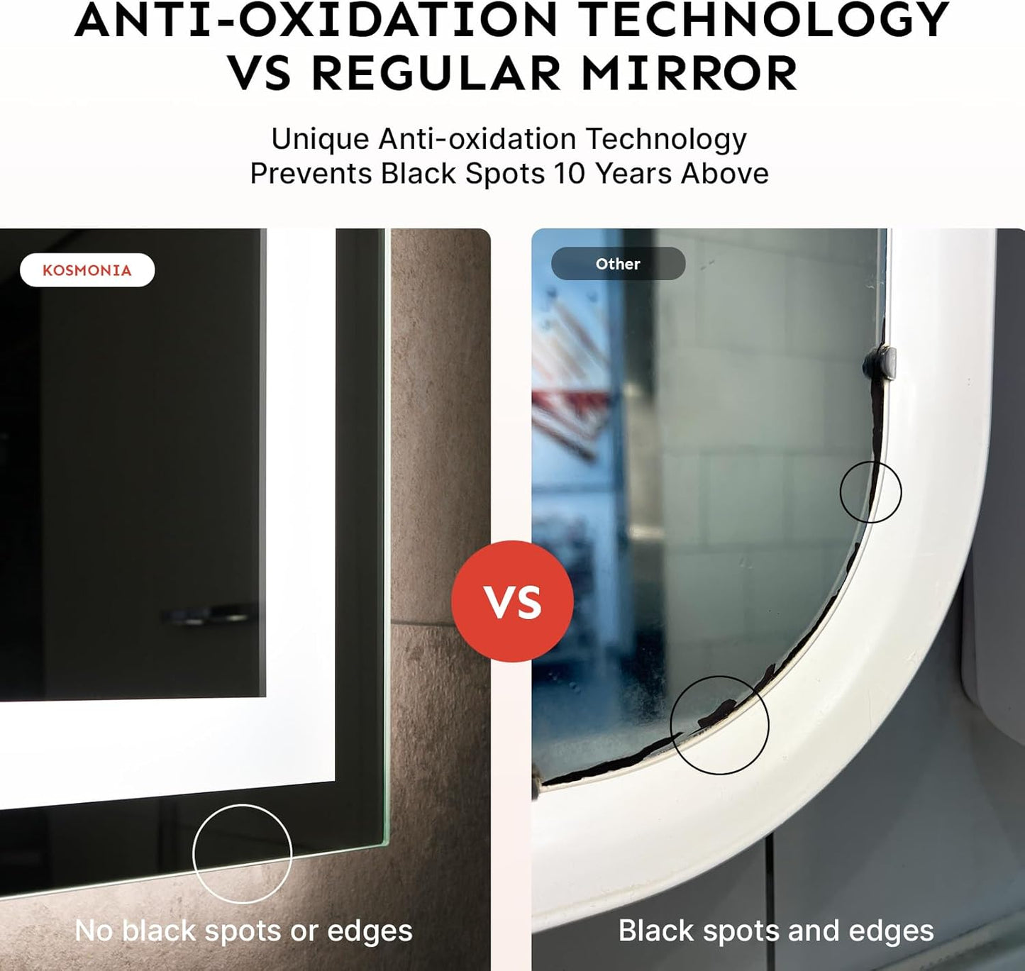 35x24 LED Bathroom Mirror with Lights – Anti-Fog, Dimmable, Backlit & Front Lit Lighted Vanity Mirror for Wall – Smart Bathroom Mirror with Memory Function, Shatterproof Tempered Glass