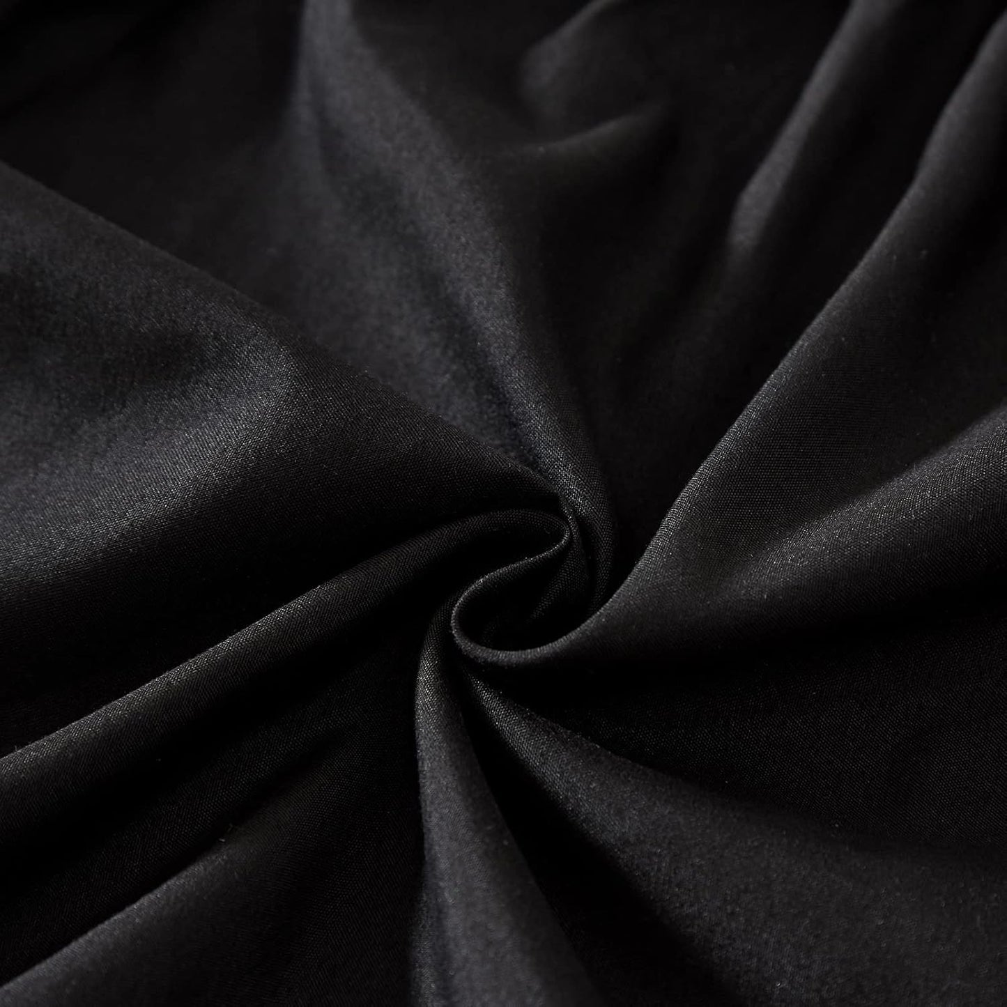 MEILA Wrap Around Bed Skirt Three Fabric Sides Elastic Dust Ruffled 18 Inch Tailored Drop,Easy to Install Fade Resistant-Black, Queen/King