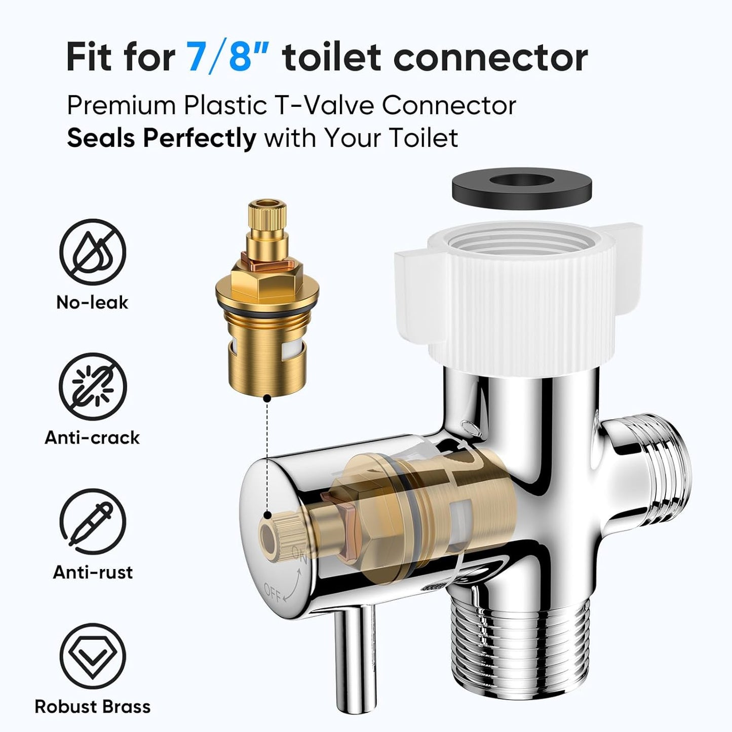 Arofa Handheld Bidet Sprayer for Toilet - 2 Pack Bidets Faucet for Existing Toilets Cloth Diaper Jet Sprayer, Stainless Steel Muslim Shower with Bidet Hose for Feminine Wash