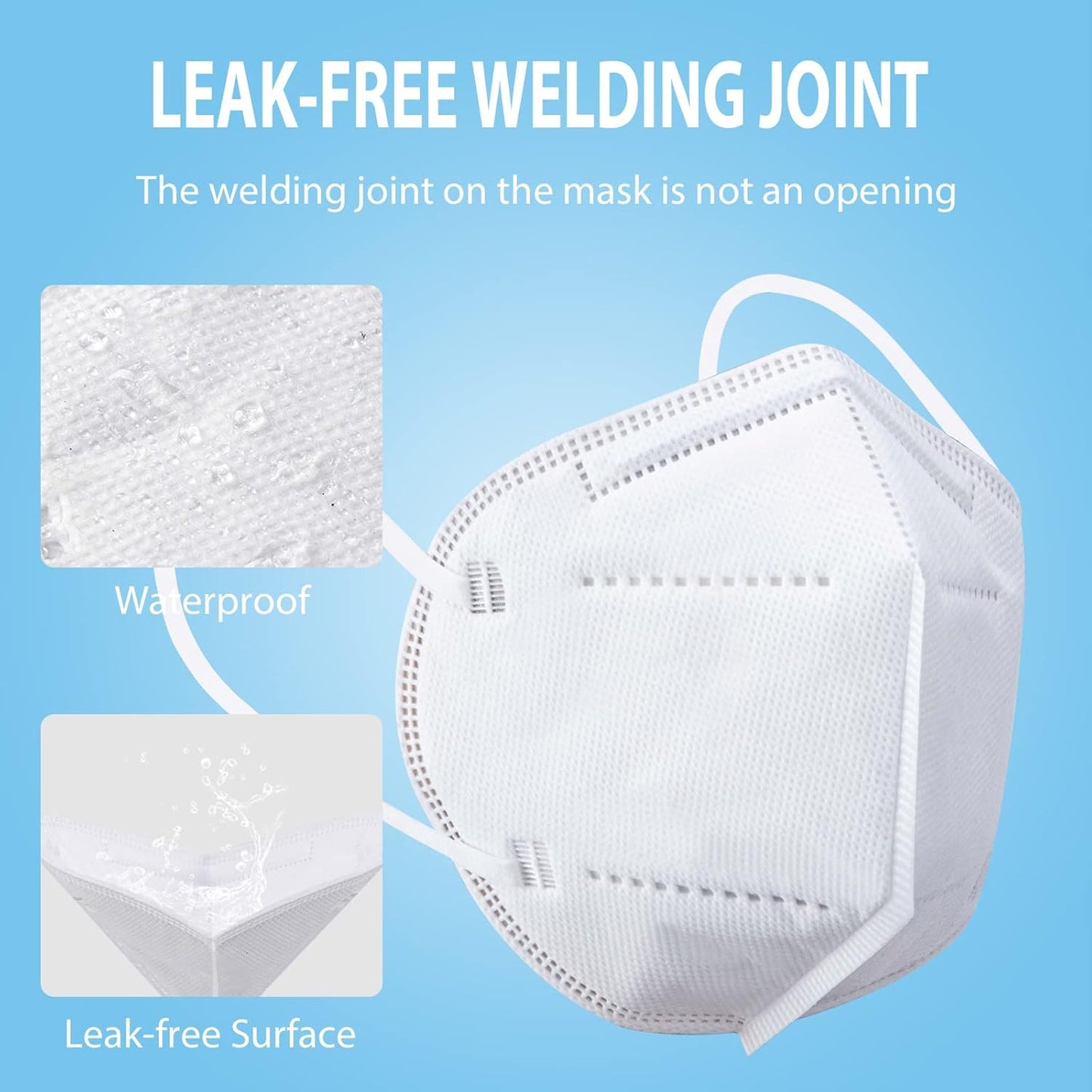 KN95 Face Masks 50 Pcs, 5-Ply Protection White KN95 Mask, Disposable Face Masks for Adults