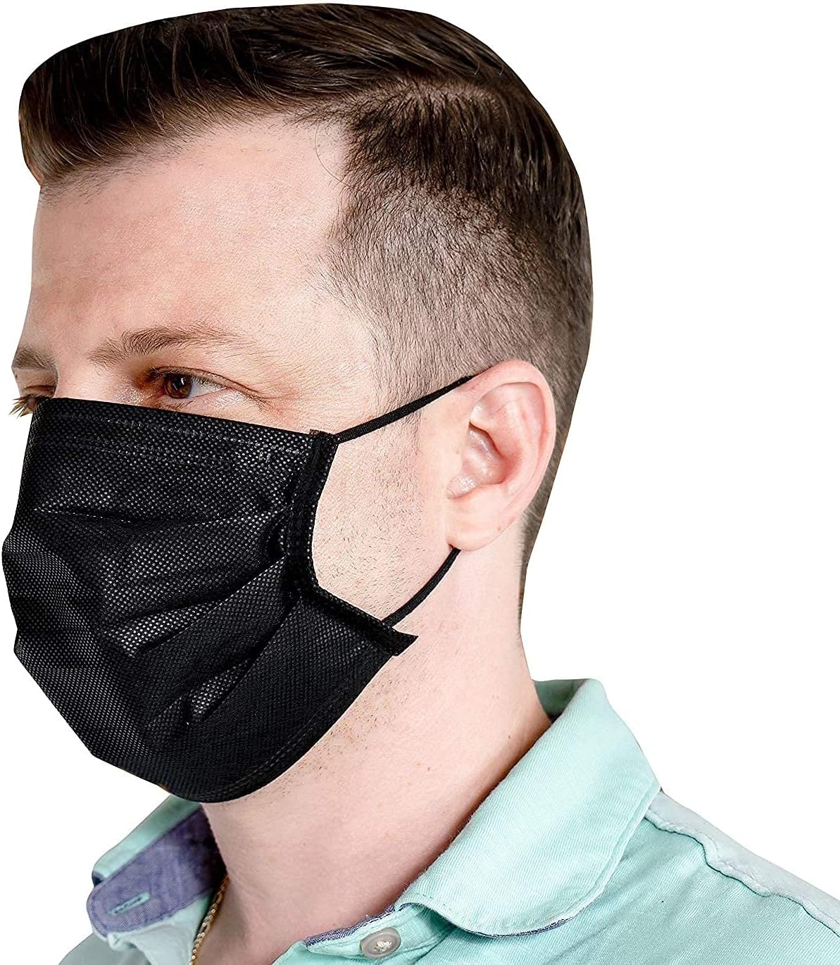 Montana West 2000 PCS Bulk Black Face Masks (40 Packs, 50pcs/Pack), Non Woven Thick 3-Layers Masks with Adjustable Earloop