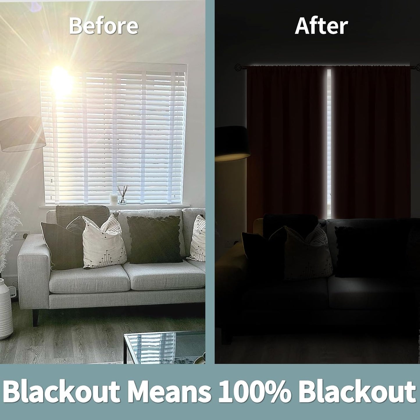 BGment Terracotta 100% Blackout Curtains for Bedroom, Fall Full Room Darkening Noise Reducing Living Room Curtains 72 Inch Length, Thermal Insulated Rod Pocket Window Drapes 2 Panels, 42 Inch Wide