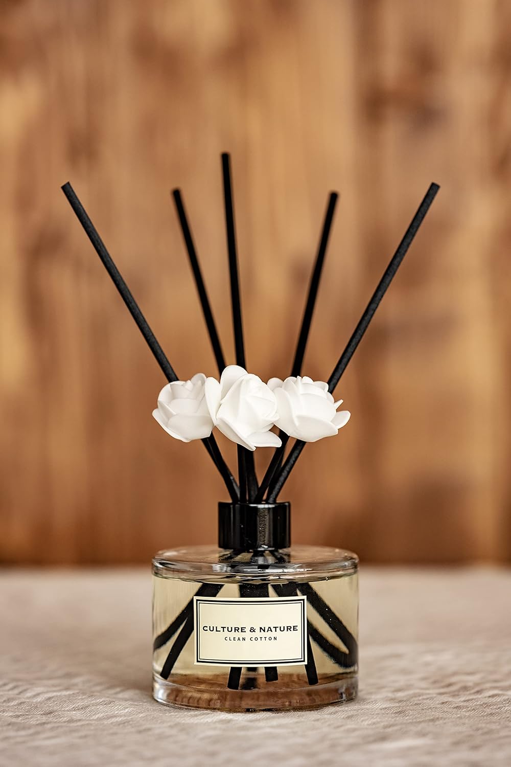 CULTURE & NATURE Reed Diffuser Set 6.7oz (200ml) English Pear & Freesia Scented Diffuser with Sticks Home Fragrance Reed Diffuser for Bathroom Shelf Decor