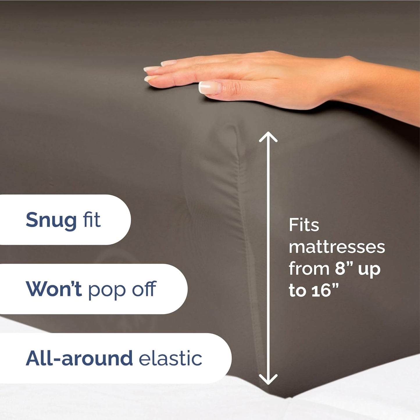Full Size 4 Piece Sheet Set - Extra Soft, Breathable & Cooling Sheets - Hotel Luxury Durable Bed Sheets for Women & Men - Deep Pockets, Easy-Fit & Wrinkle-Free Sheets - Taupe Brown Oeko-Tex Bed Sheets