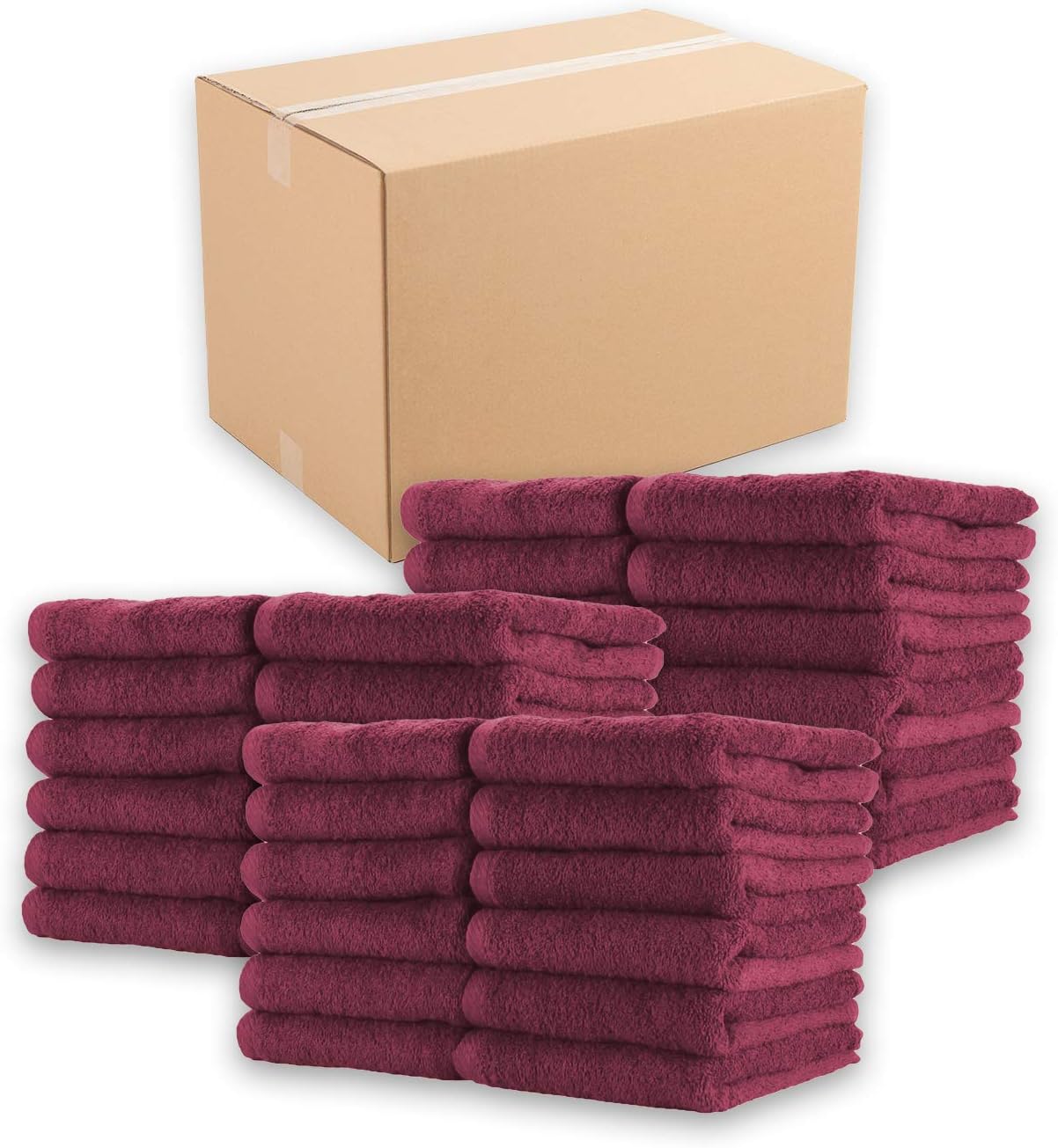 Arkwright Bleach Proof Salon Towels Bulk - Case of 180 - Highly Absorbent, 100% Cotton, Quick Dry Spa Face Towel for Hair Stylist, Barber, Pedicure, and Esthetician, 16 x 27 in, Burgundy