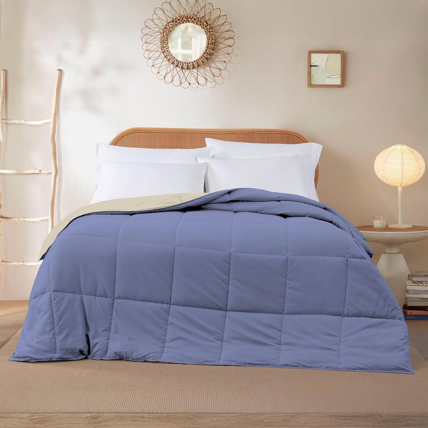 Modern Threads Down Alternative Reversible Comforter Blue/Cream King