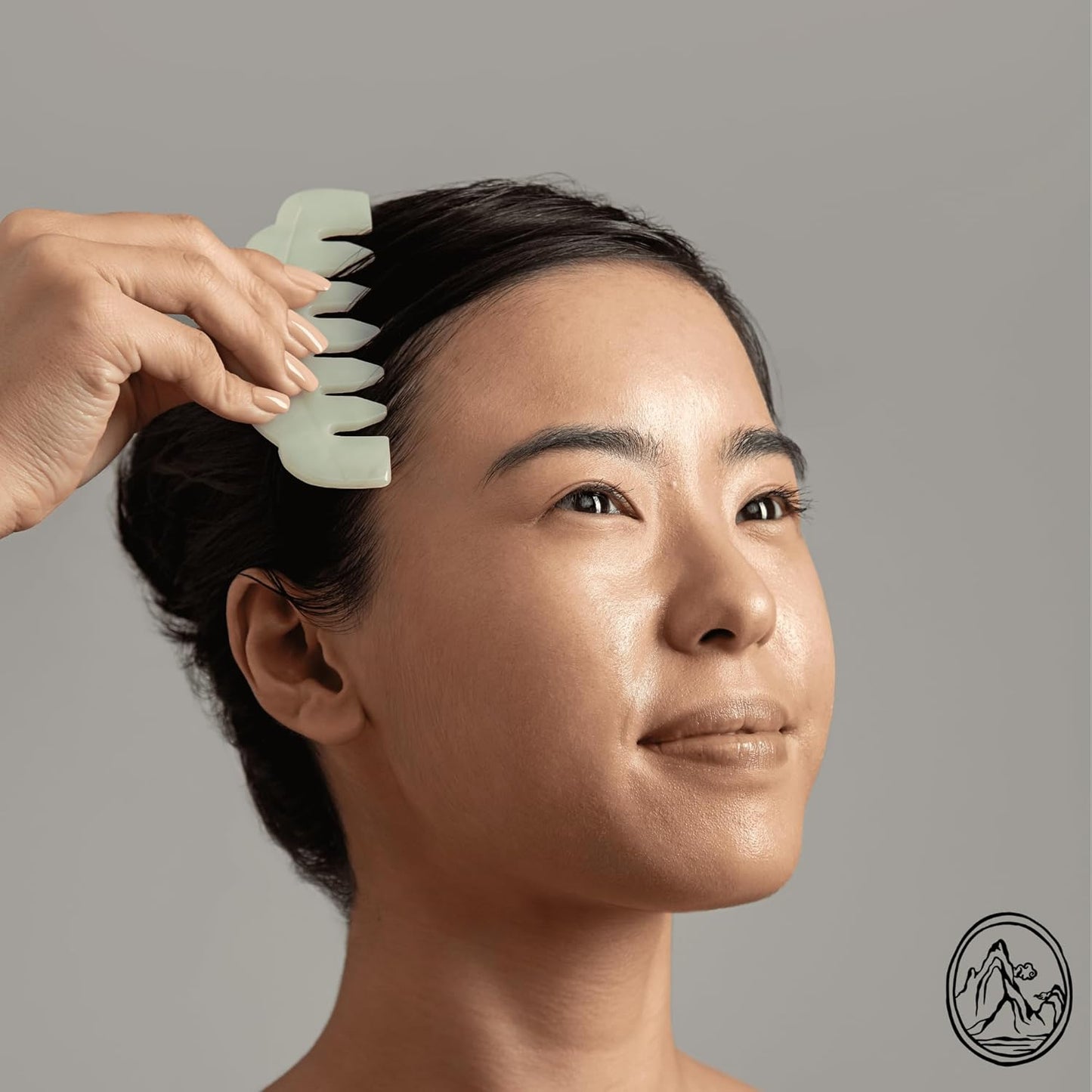 Mount Lai Hand-Carved Natural Jade Gua Sha Scalp Comb – Scalp Massager & Scraping Guasha Tool for Relaxation, Blood Circulation & Cooling