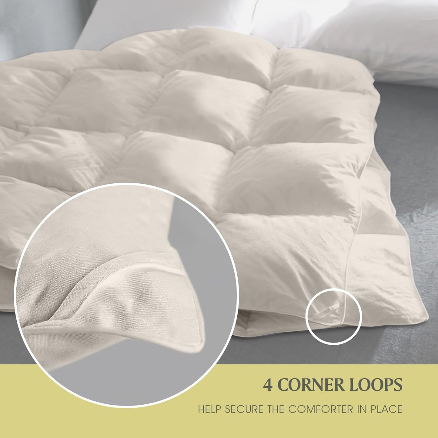 Farm to Home Down Alternative Comforter Queen Size Organic Cotton Duvet Insert Hotel Collection Hypoallergenic Machine Washable 98 x 90 for All Season