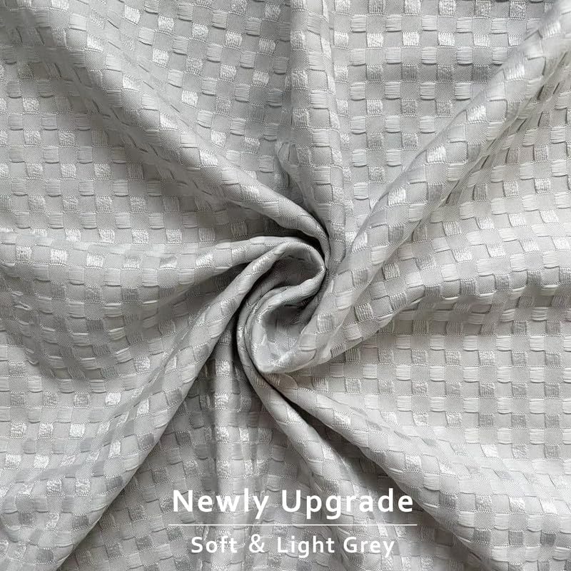 MIYE Pleated Waffle Weave Bed Skirt, Tailored Dust Ruffle 12 Inch Drop Easy Fit, Machine Washable (Light Grey, Queen - 12" Drop)