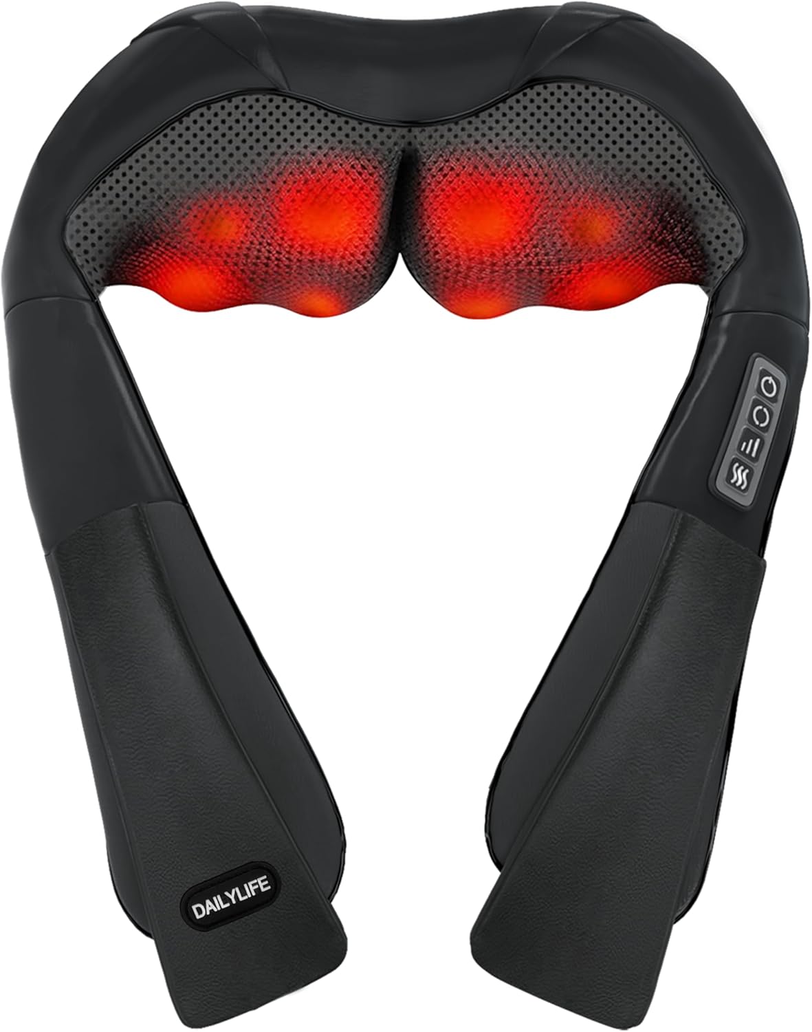 DAILYLIFE Shiatsu Neck and Back Massager with Heat, Electric Deep Kneading Massager for Neck Pain, Shoulder, Waist, Leg and Foot, Stress Relief for Men, Women, Mom, Dad